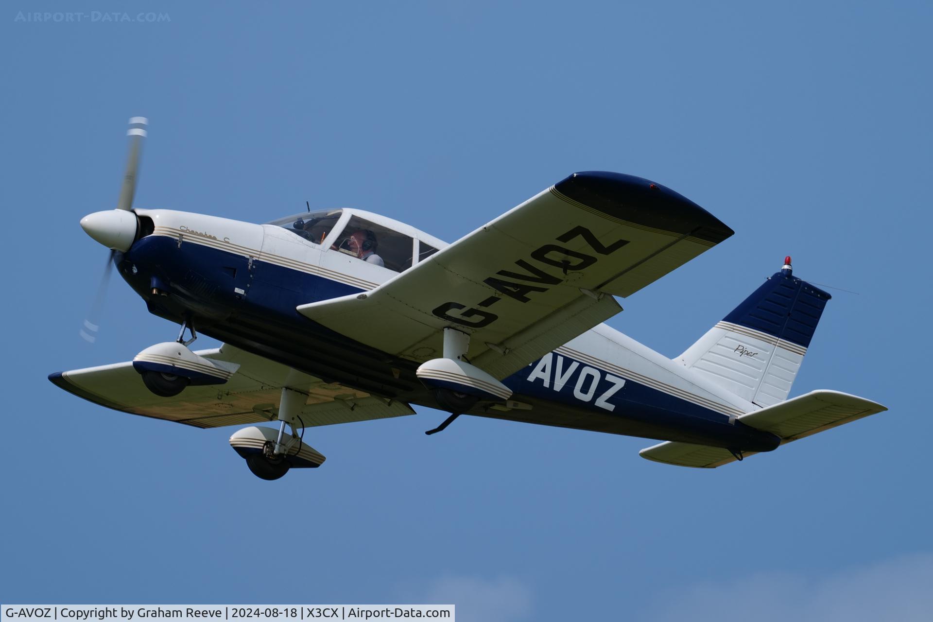 G-AVOZ, 1966 Piper PA-28-180 Cherokee C/N 28-3711, Departing from Northrepps. 