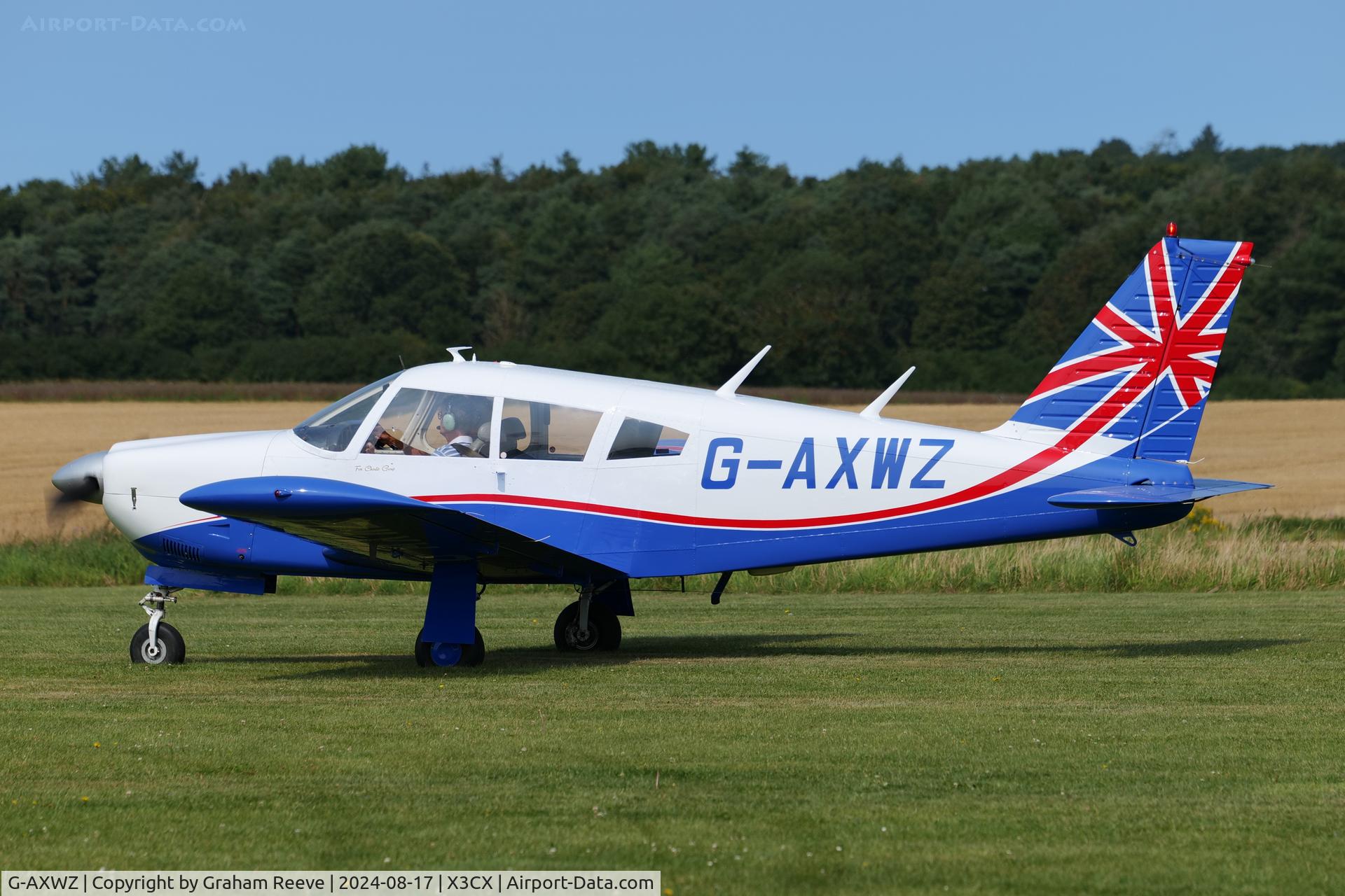 G-AXWZ, 1969 Piper PA-28R-200 Cherokee Arrow C/N 28R-35605, Departing from Northrepps.