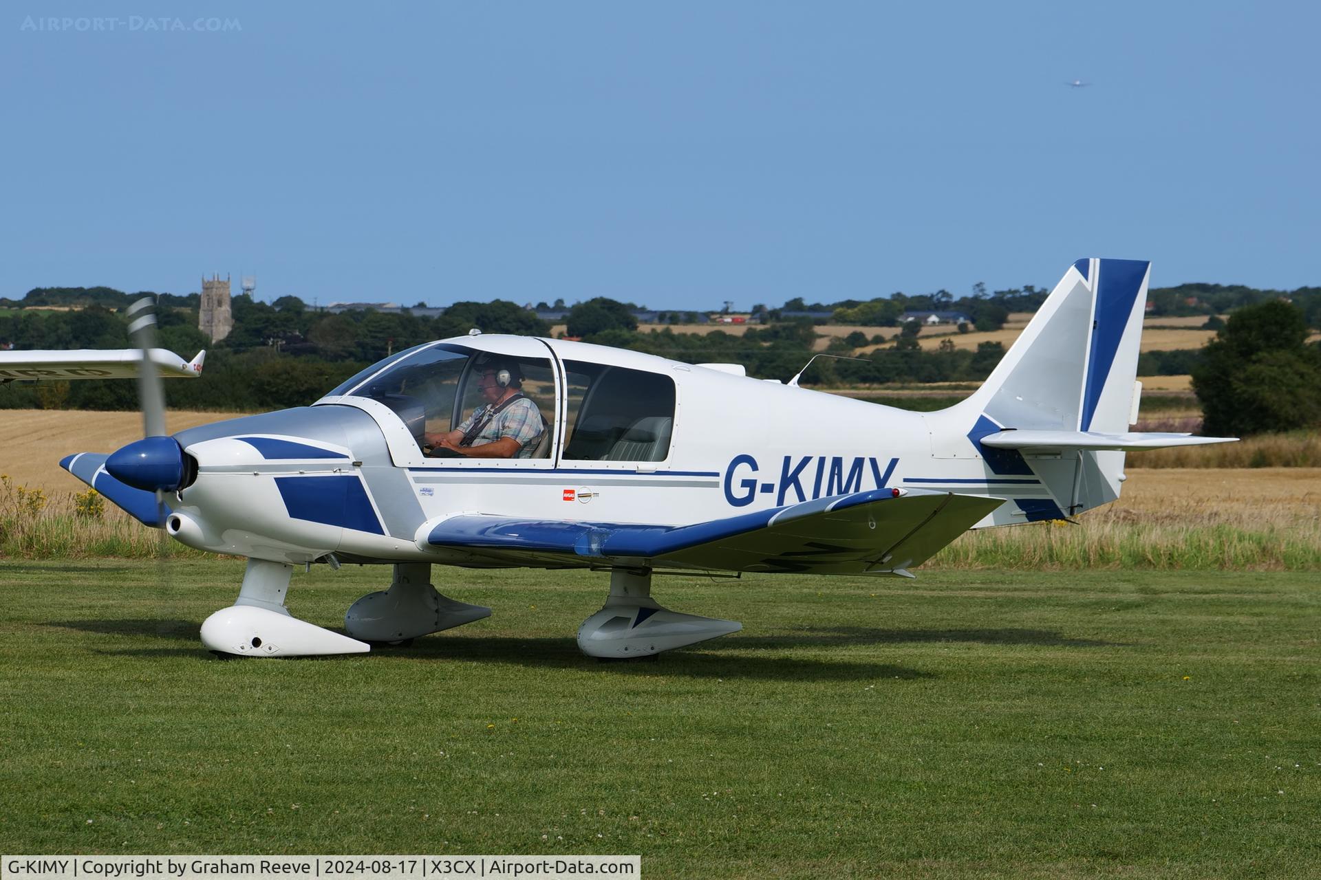 G-KIMY, 1980 Robin DR-400-140B Major C/N 1401, Departing from Northrepps.