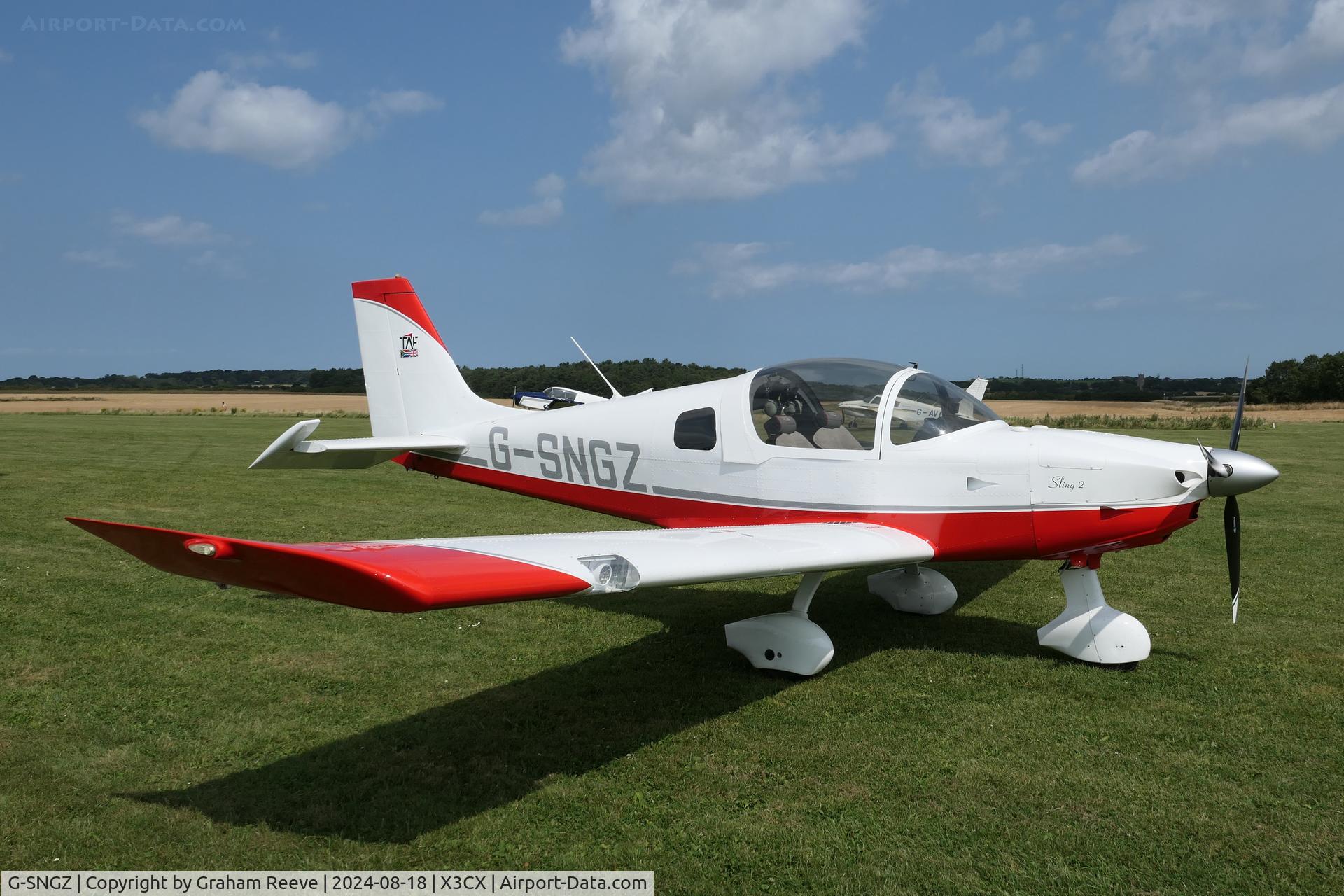 G-SNGZ, 2016 The Airplane Factory Sling 2 C/N LAA 399-15395, Parked at Northrepps.