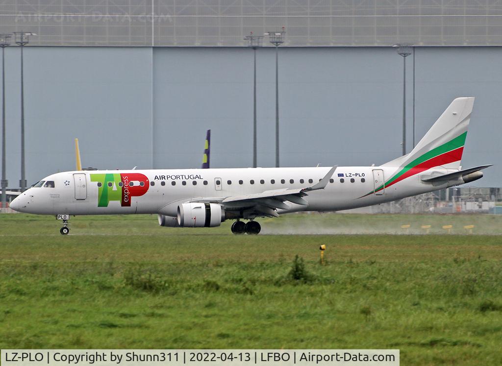 LZ-PLO, 2012 Embraer 190AR (ERJ-190-100IGW) C/N 19000584, Landing rwy 14R... Basic Bulgaria Air c/s with TAP titles