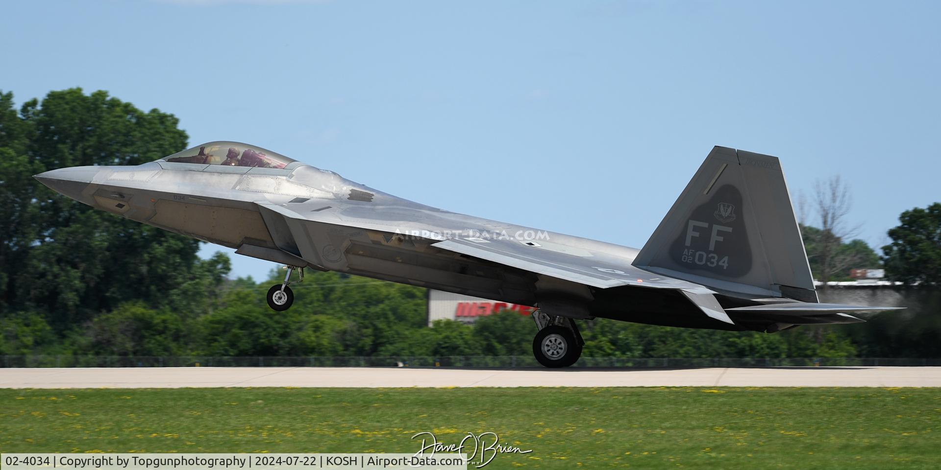 02-4034, 2002 Lockheed Martin F/A-22A Raptor C/N 4034, 1st FW used for Raptor Demo at Oshkosh 24