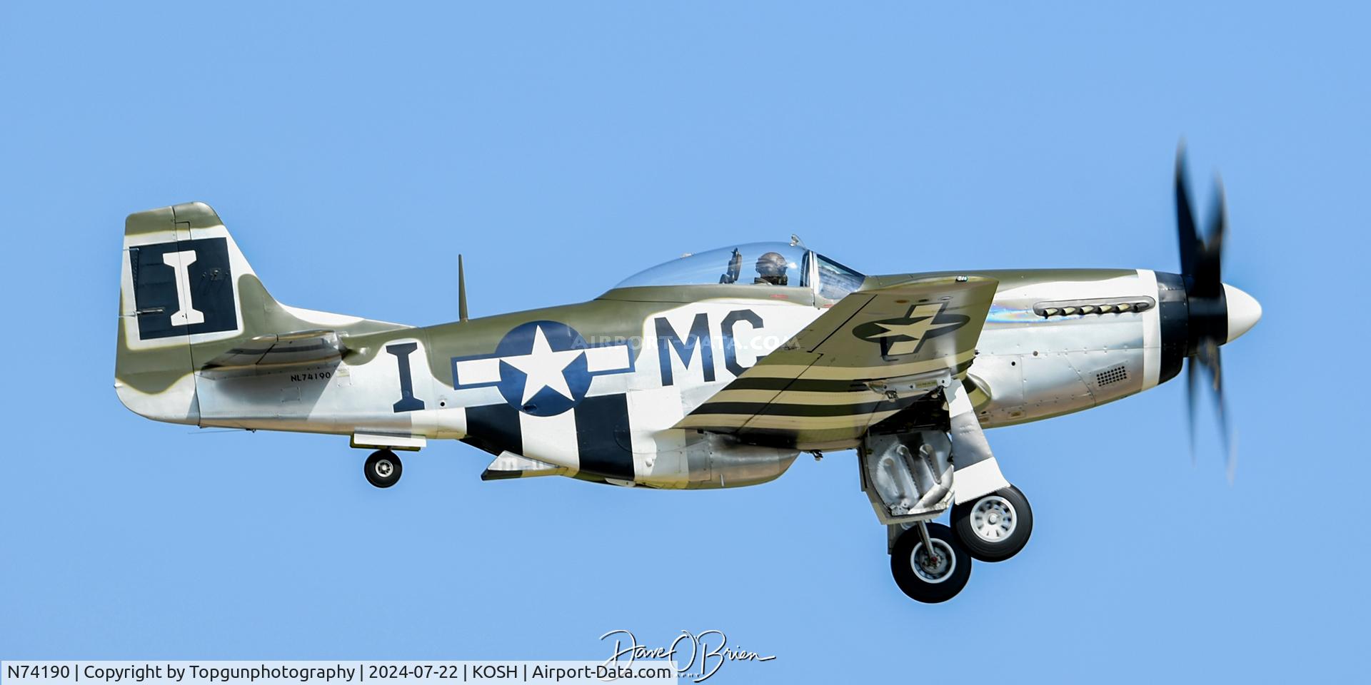 N74190, 1944 North American F-51D Mustang C/N 44-75452, Mustang used for Heritage Flight
