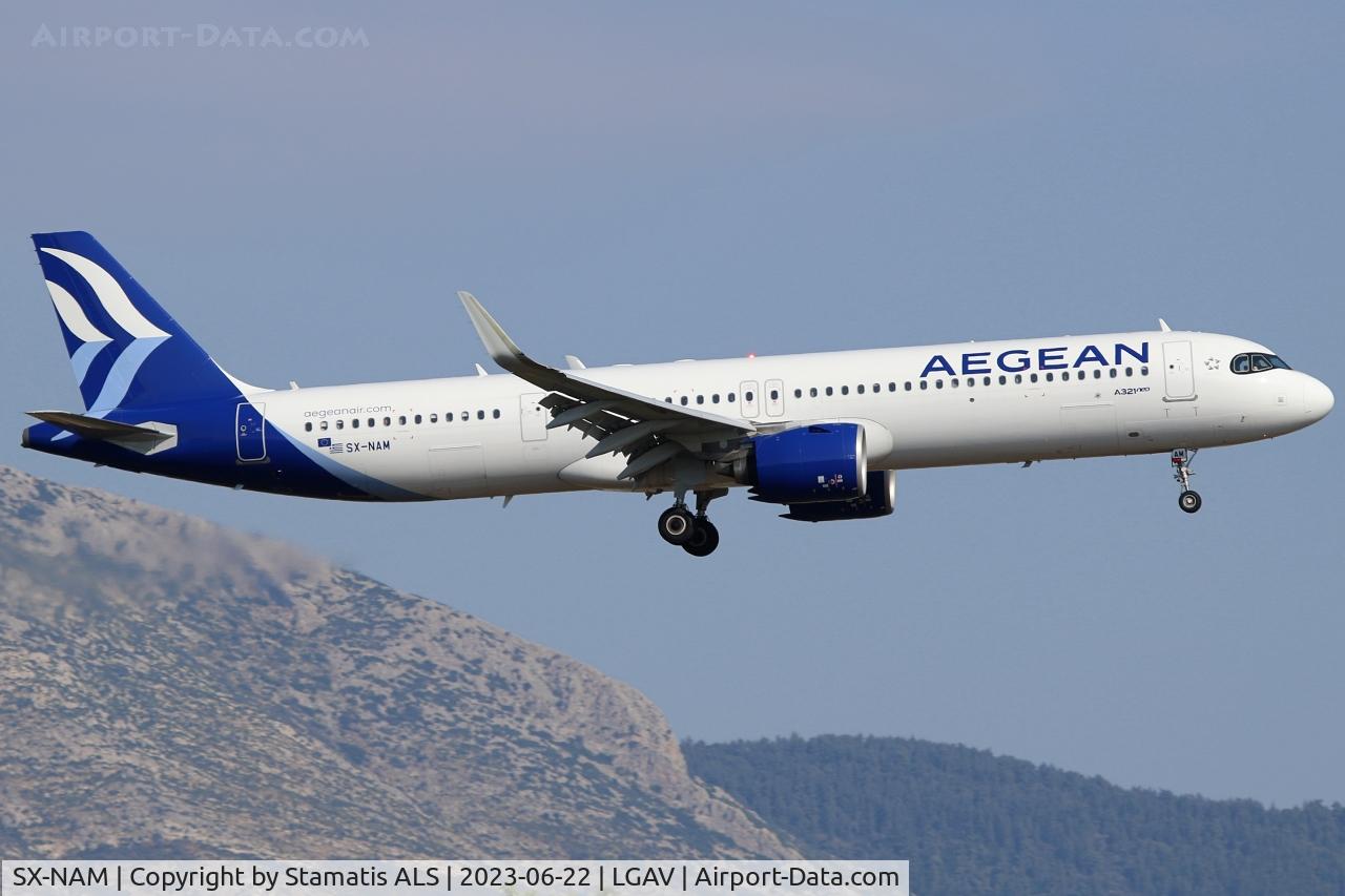 SX-NAM, 2022 Airbus A321-271NX C/N 11085, LGAV, 03L