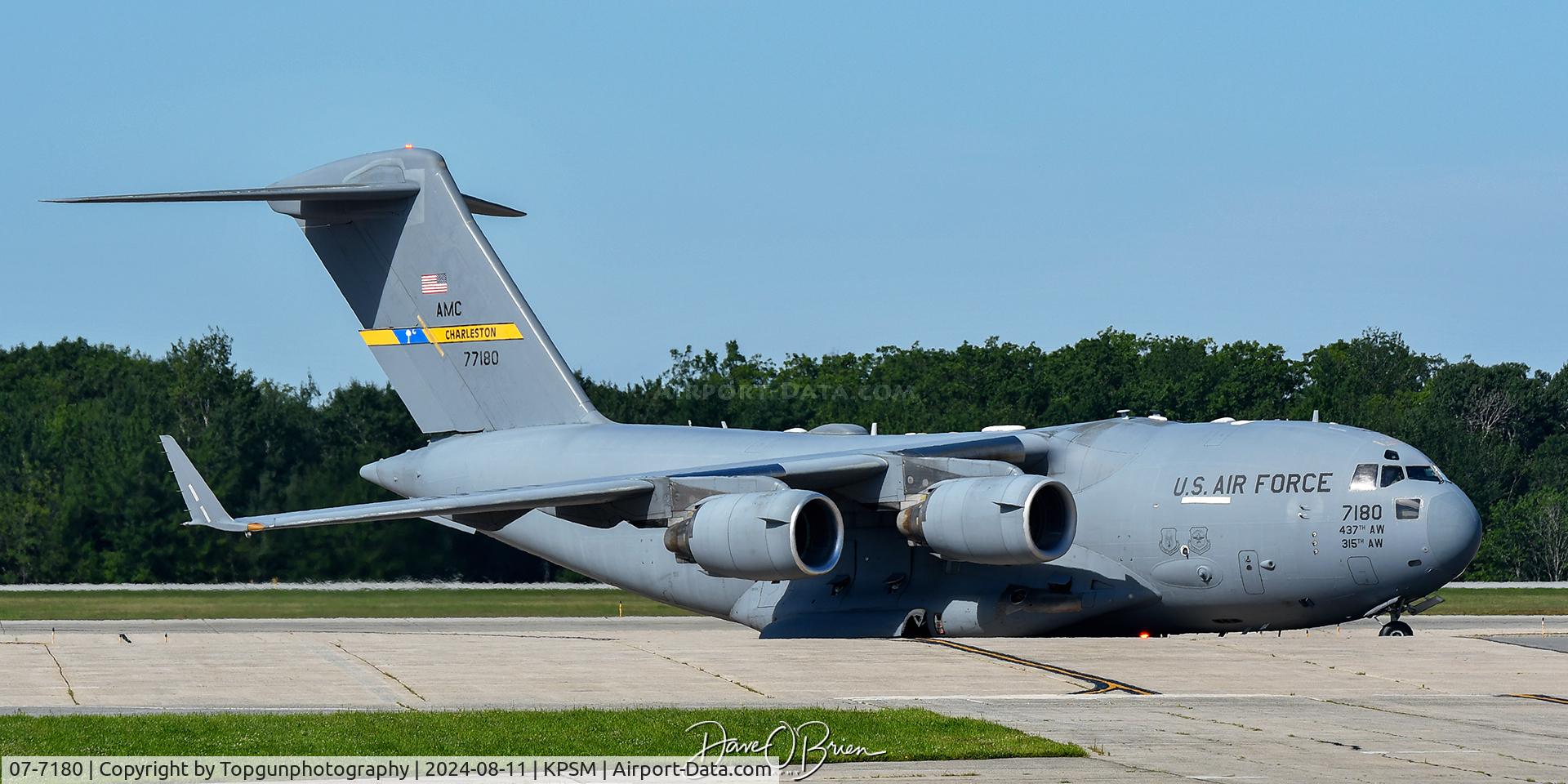 07-7180, 2008 Boeing C-17A Globemaster III C/N P-180, REACH875 stops in to clear customs and top off