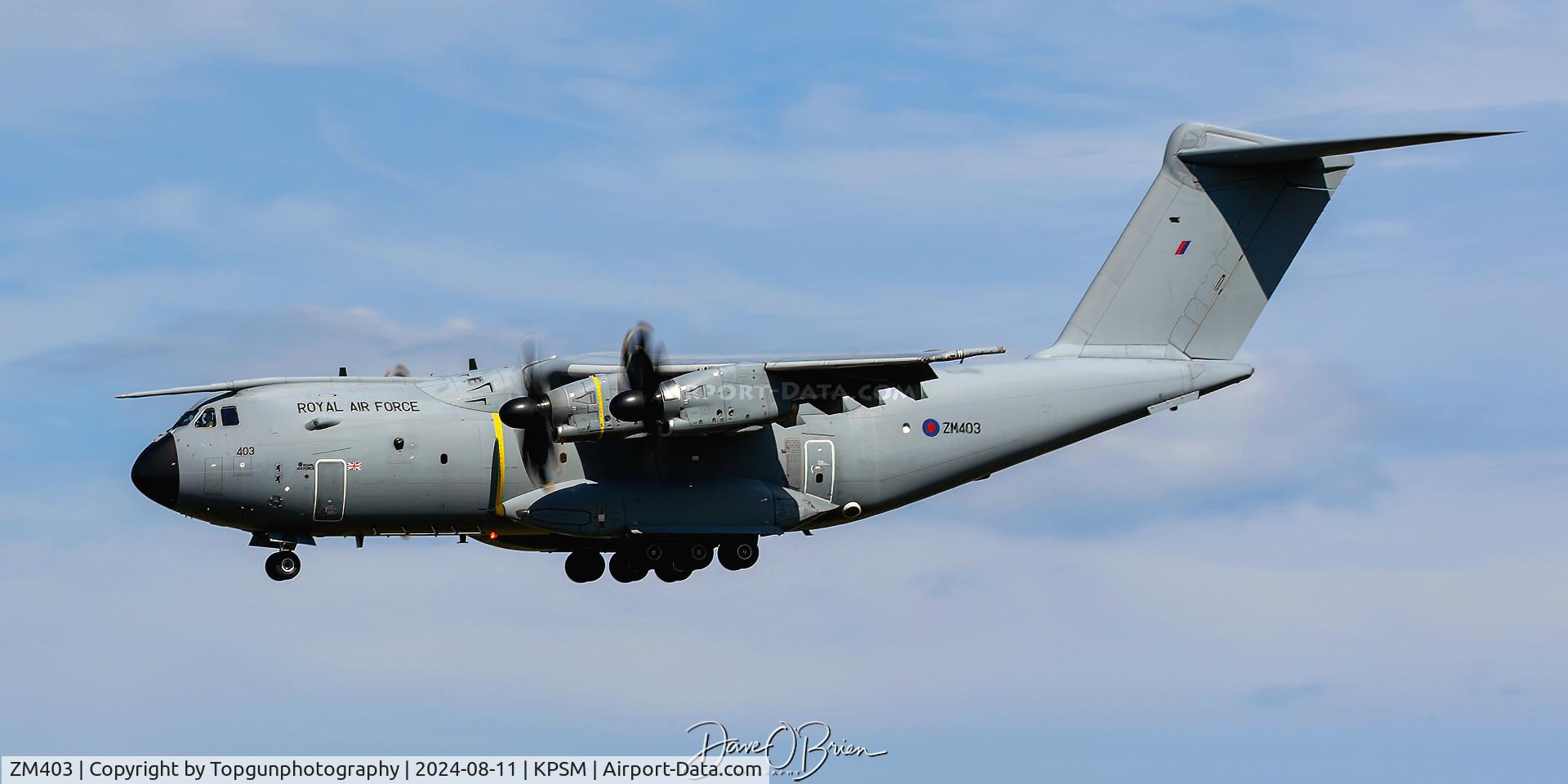 ZM403, 2015 Airbus A400M-180 Atlas C.1 C/N 020, ASCOT4208 landing RW34