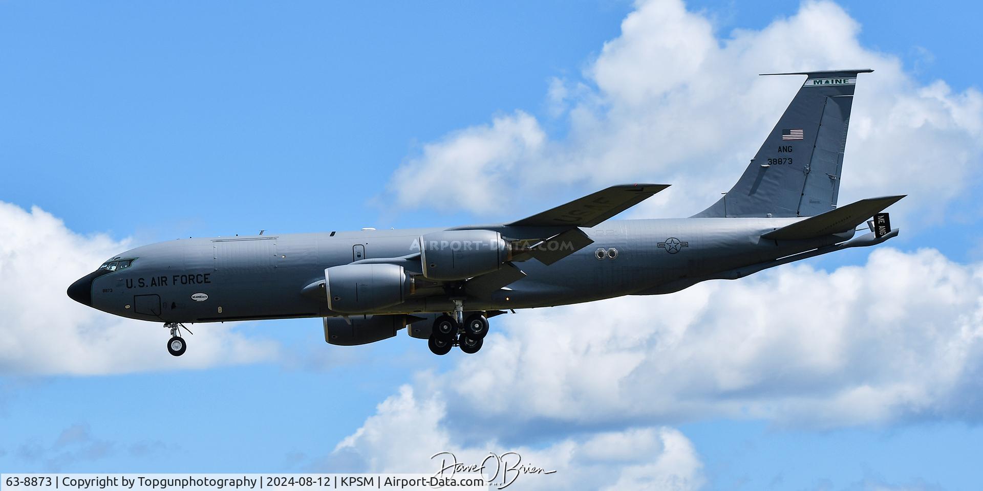 63-8873, 1963 Boeing KC-135R Stratotanker C/N 18721, MAINE86 short final 34