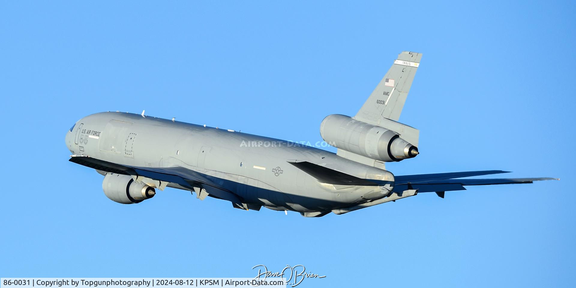 86-0031, 1986 McDonnell Douglas KC-10A Extender C/N 48244, One of the final 3 KC-10's heading out for it's final overseas mission