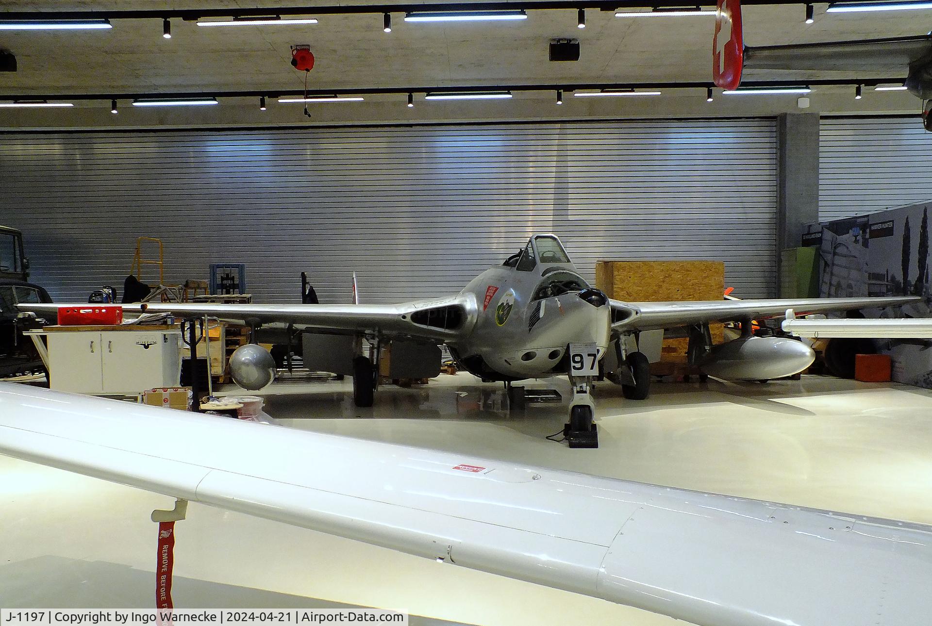 J-1197, 1972 De Havilland (FFA) Vampire FB.6 (DH-100) C/N 706, De Havilland (FFA) D.H.100 Vampire FB6 undergoing restauration at the FFA-Museum, Altenrhein