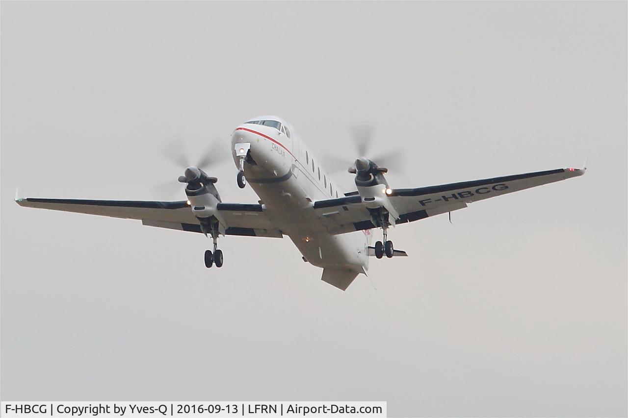 F-HBCG, 1993 Beech 1900D C/N UE-70, Beech 1900D, Take off rwy 28, Rennes-St Jacques airport (LFRN-RNS)