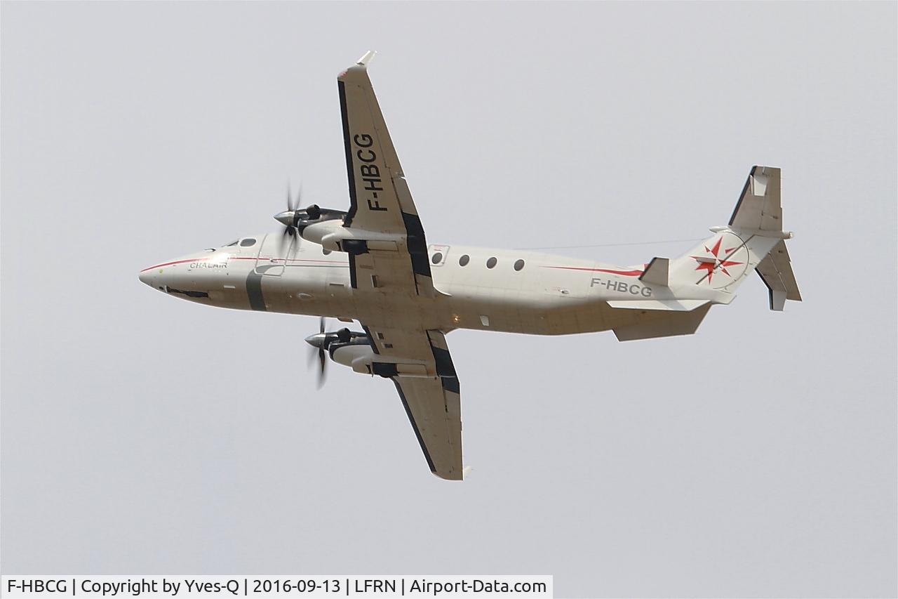 F-HBCG, 1993 Beech 1900D C/N UE-70, Beech 1900D, Climbing from rwy 28, Rennes-St Jacques airport (LFRN-RNS)