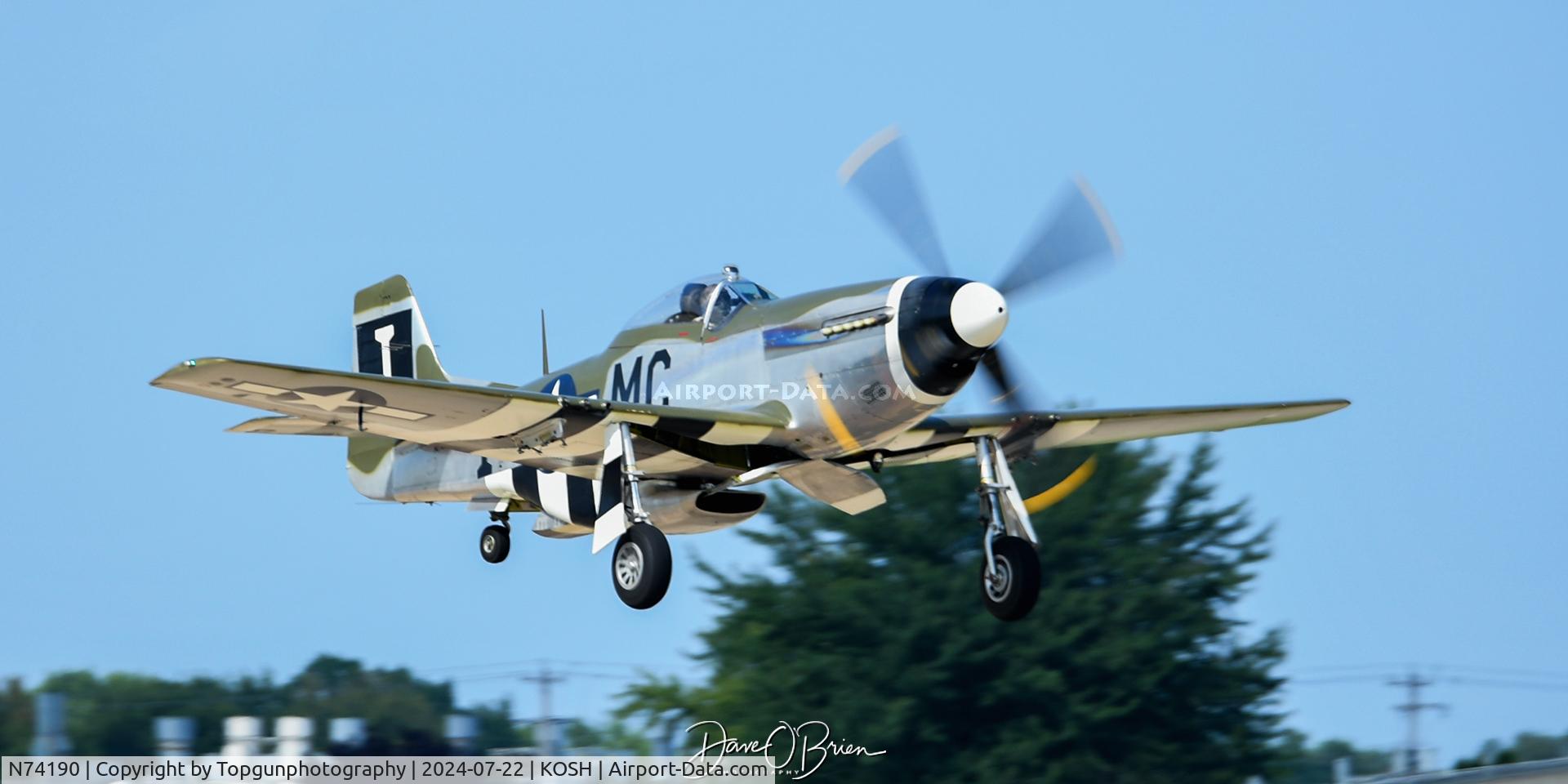 N74190, 1944 North American F-51D Mustang C/N 44-75452, Happy Jacks departing to be part of the Heritage Demo Flight