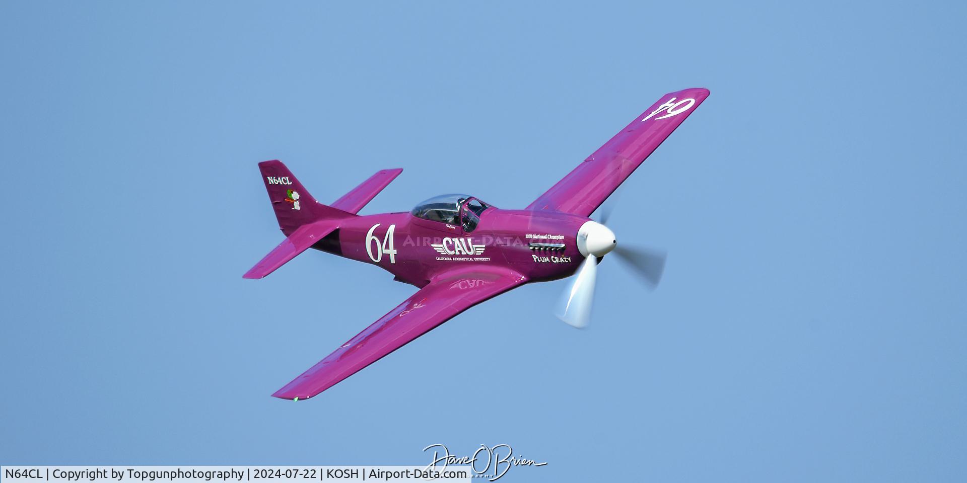 N64CL, 1944 North American F-51D Mustang C/N 10216, Plum Crazy diving into show center