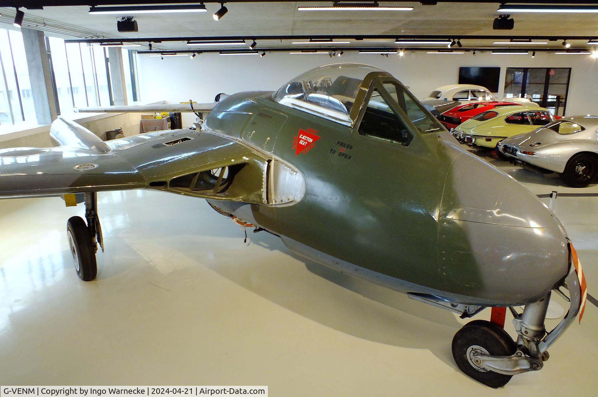 G-VENM, 1955 De Havilland DH-112 Venom FB.50 C/N 824, De Havilland D.H.112 Venom FB50 (tail booms and aft fuselage dismounted) at the FFA-Museum, Altenrhein
