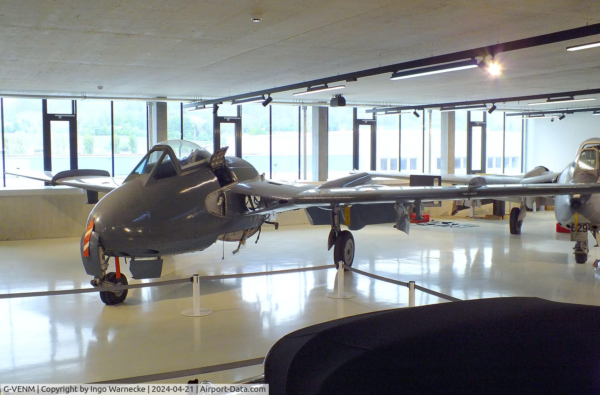 G-VENM, 1955 De Havilland DH-112 Venom FB.50 C/N 824, De Havilland D.H.112 Venom FB50 (tail booms and aft fuselage dismounted) at the FFA-Museum, Altenrhein