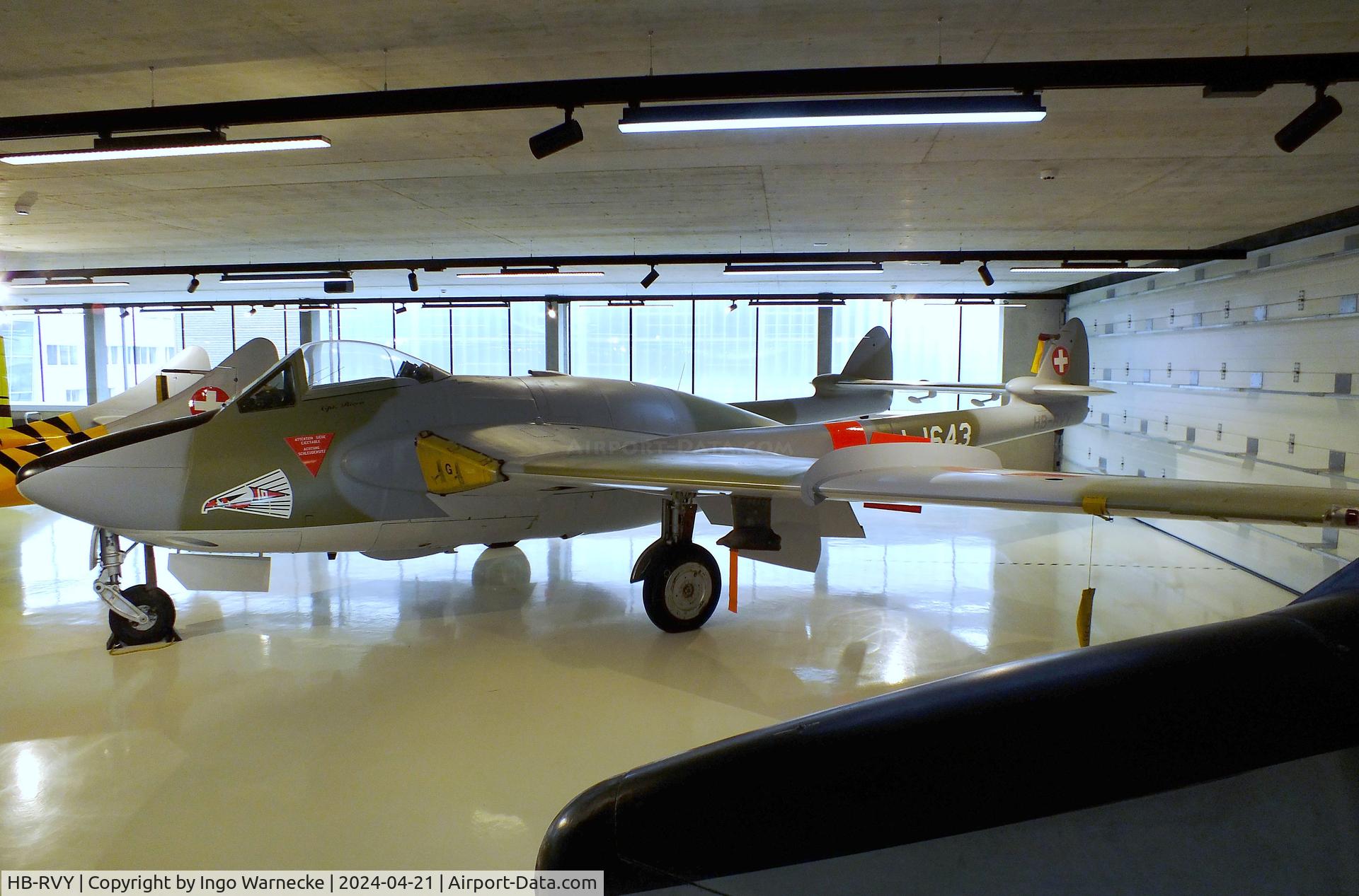 HB-RVY, De Havilland (F+W Emmen) DH-112 Venom FB.50 C/N 853, De Havilland (F+W Emmen) D.H.112 Venom FB50 at the FFA-Museum, Altenrhein