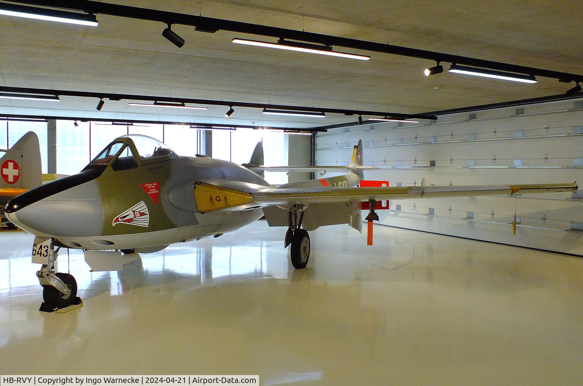 HB-RVY, De Havilland (F+W Emmen) DH-112 Venom FB.50 C/N 853, De Havilland (F+W Emmen) D.H.112 Venom FB50 at the FFA-Museum, Altenrhein