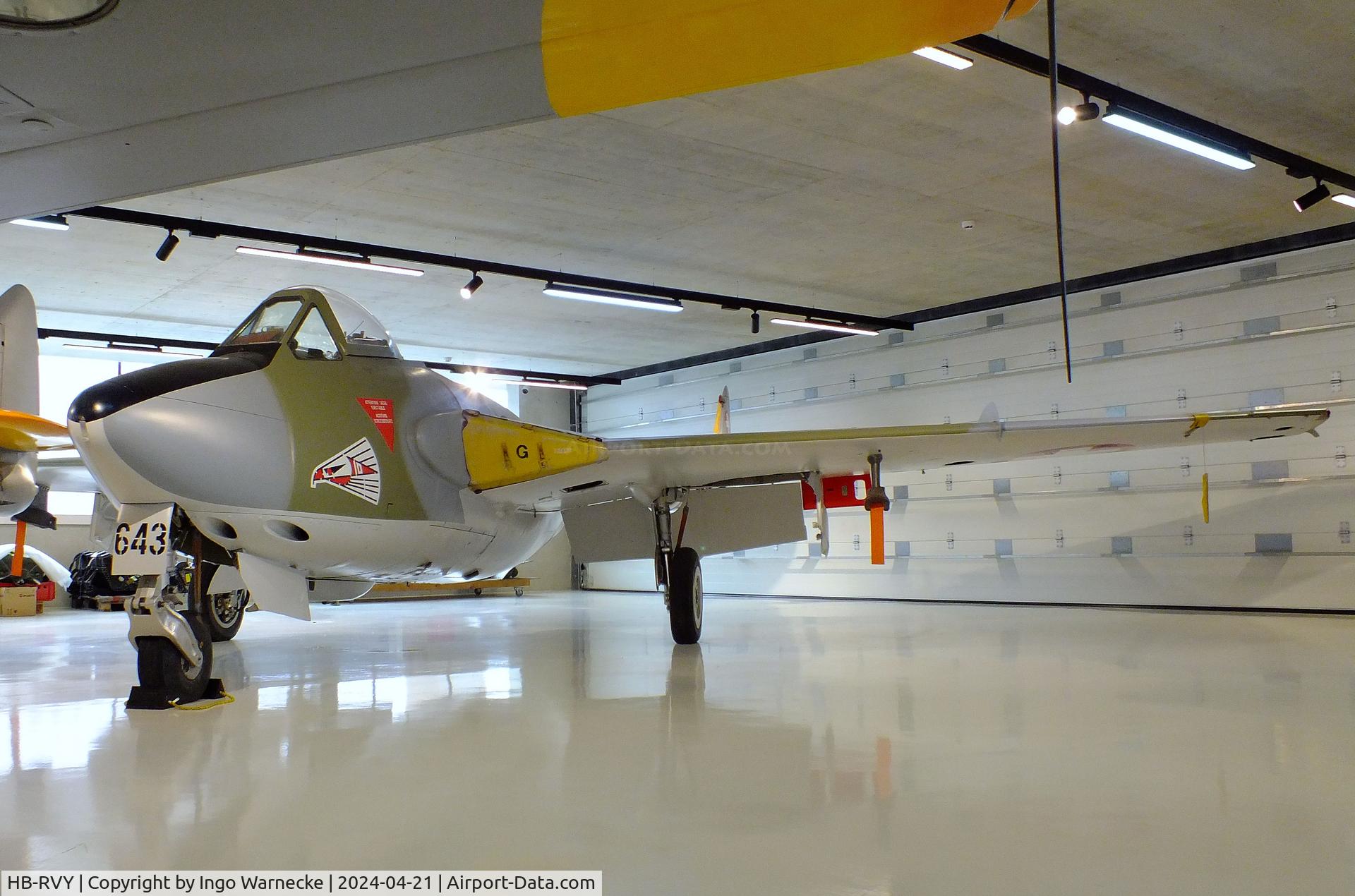 HB-RVY, De Havilland (F+W Emmen) DH-112 Venom FB.50 C/N 853, De Havilland (F+W Emmen) D.H.112 Venom FB50 at the FFA-Museum, Altenrhein