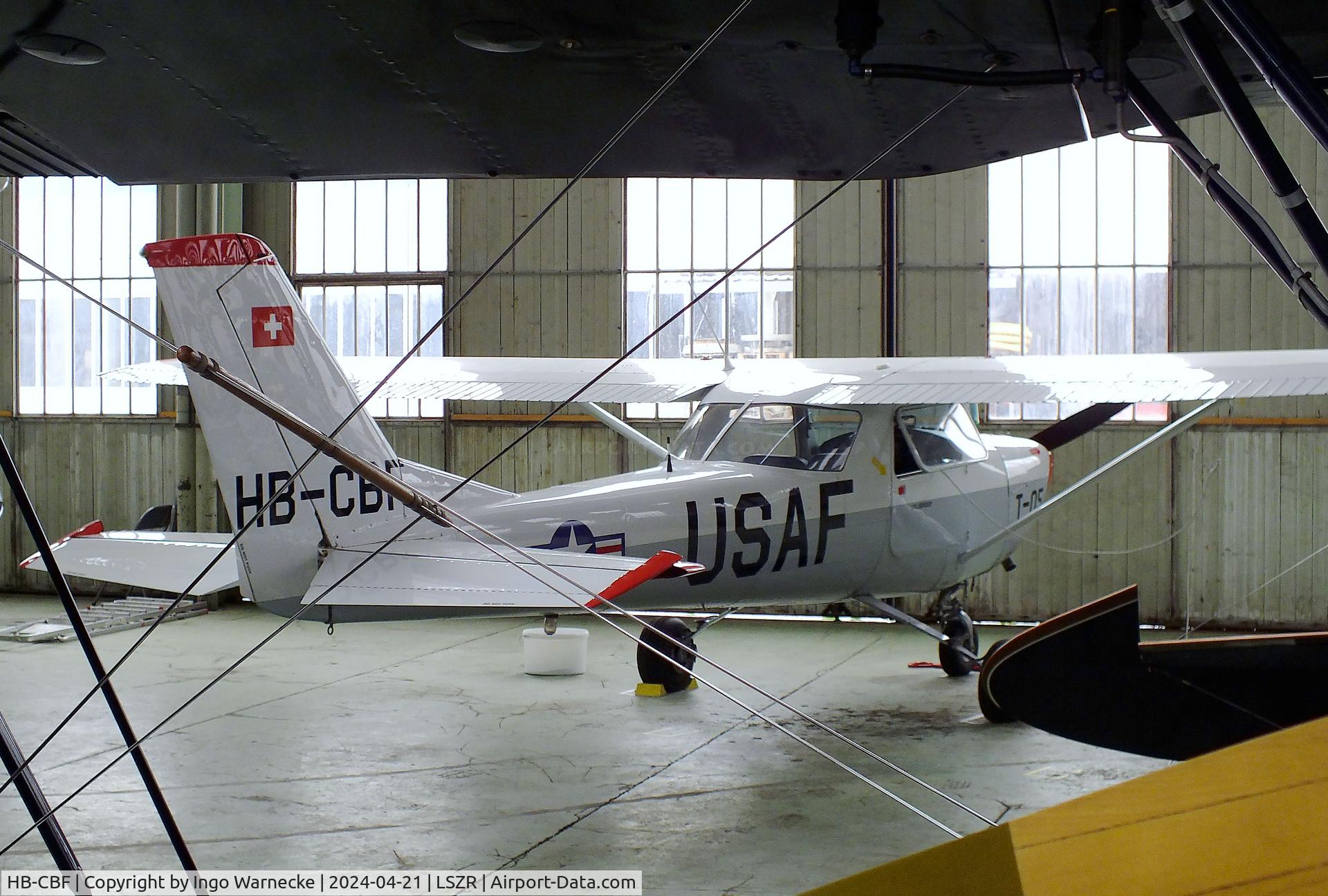 HB-CBF, 1966 Reims F150F C/N F150-0005, Cessna (Reims) F150F at the FFA-Museum, Altenrhein