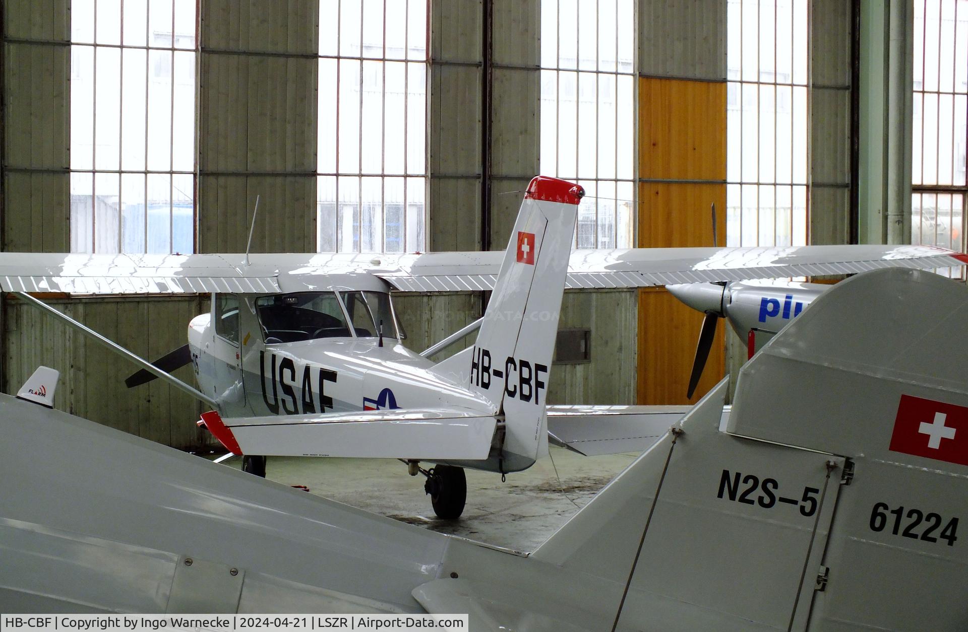 HB-CBF, 1966 Reims F150F C/N F150-0005, Cessna (Reims) F150F at the FFA-Museum, Altenrhein