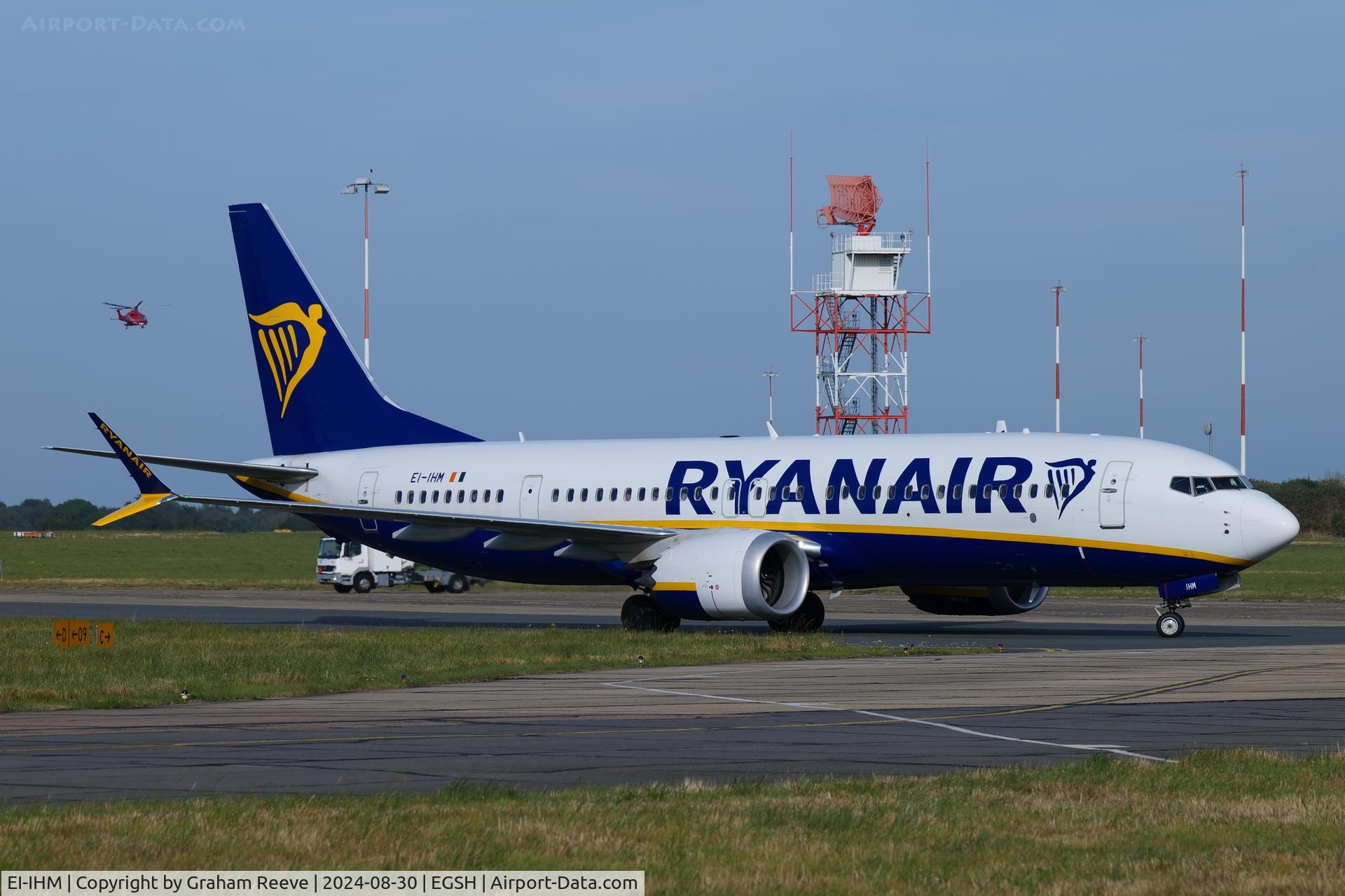 EI-IHM, Boeing 8200 MAX C/N 62359 / 8649, Just landed at Norwich.