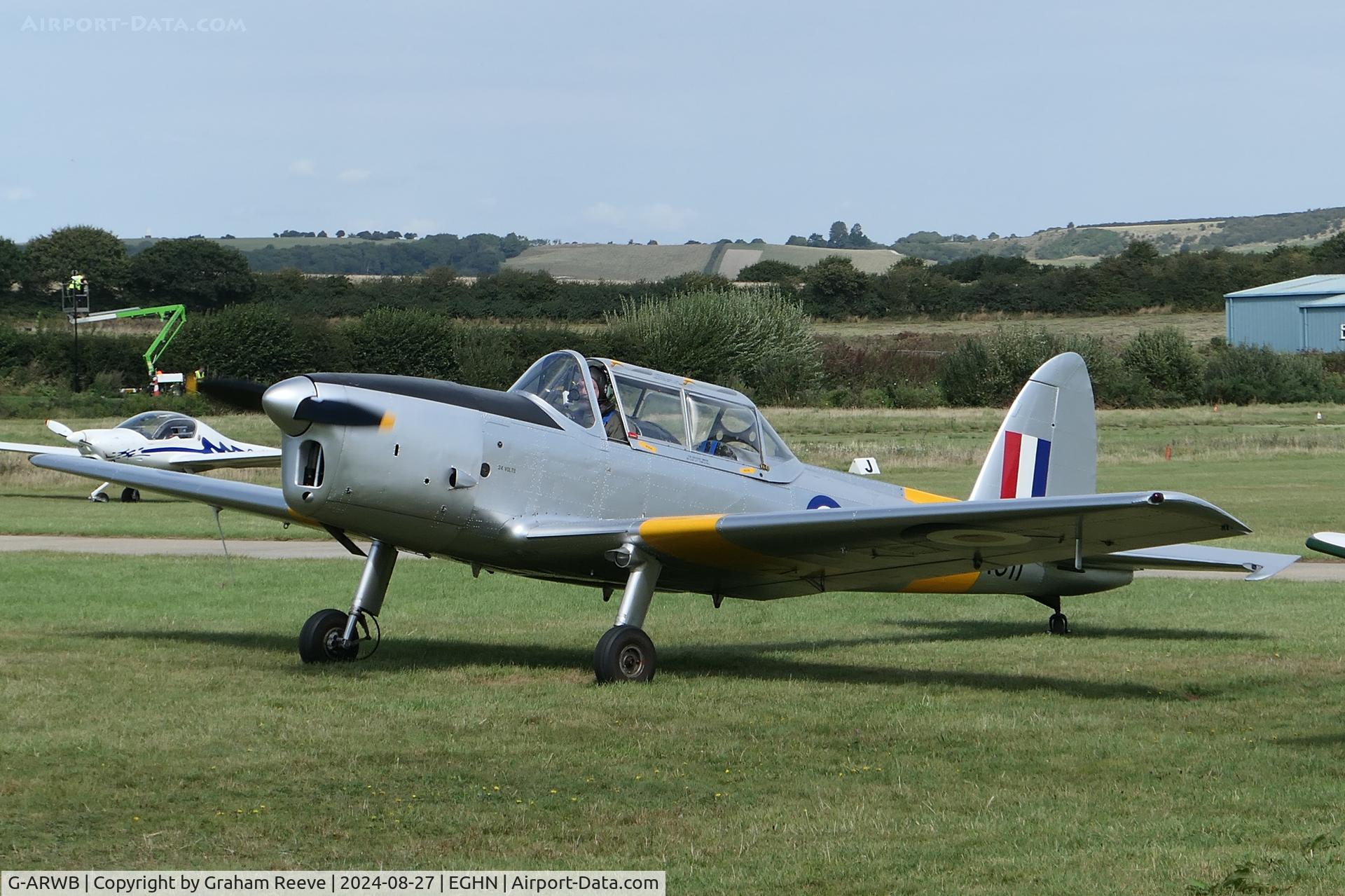 G-ARWB, 1952 De Havilland DHC-1 Chipmunk 22A C/N C1/0621, Just landed at Sandown, Isle of Wight.