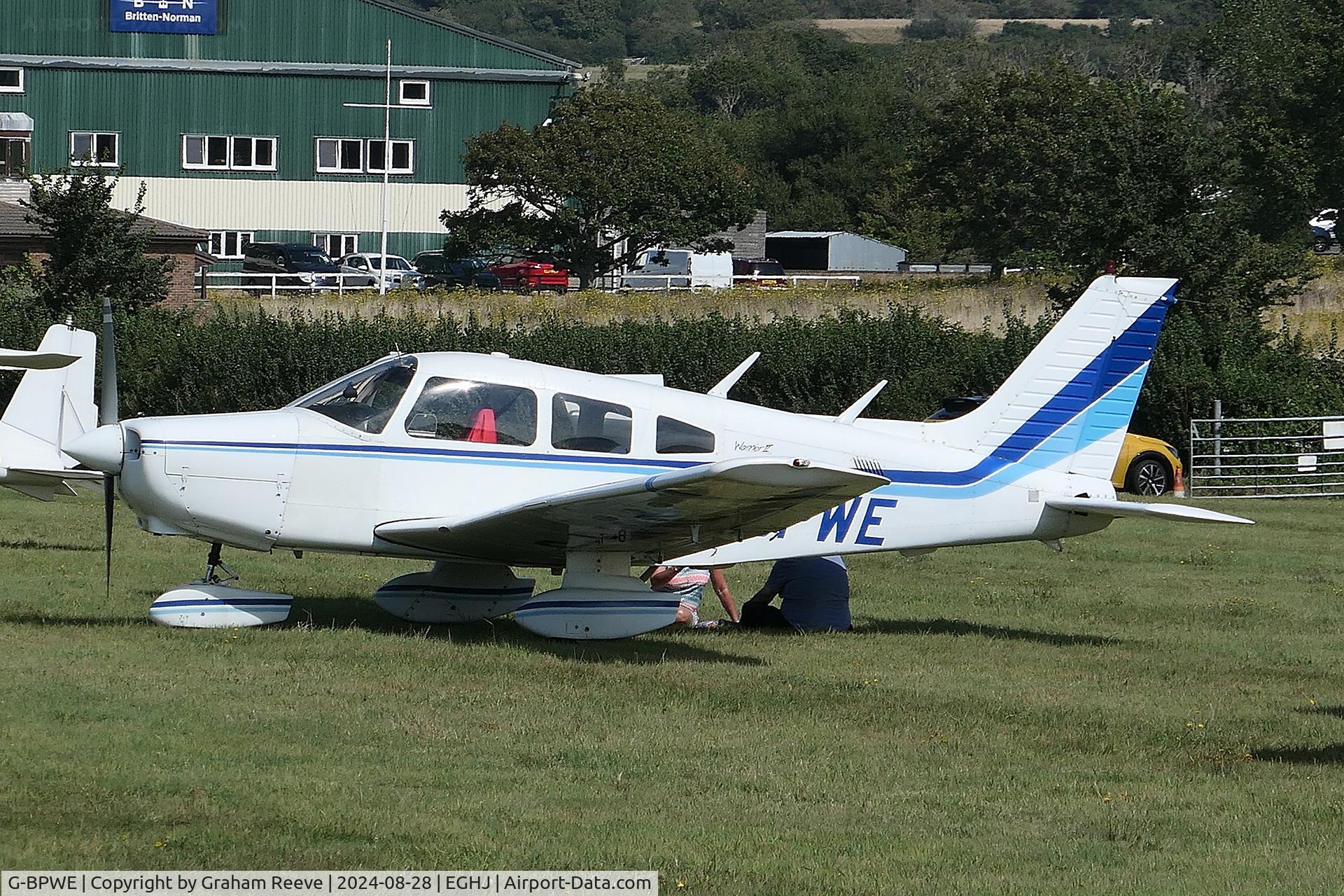 G-BPWE, 1981 Piper PA-28-161 Cherokee Warrior II C/N 28-8116143, Parked at Bembridge, Isle of Wight.