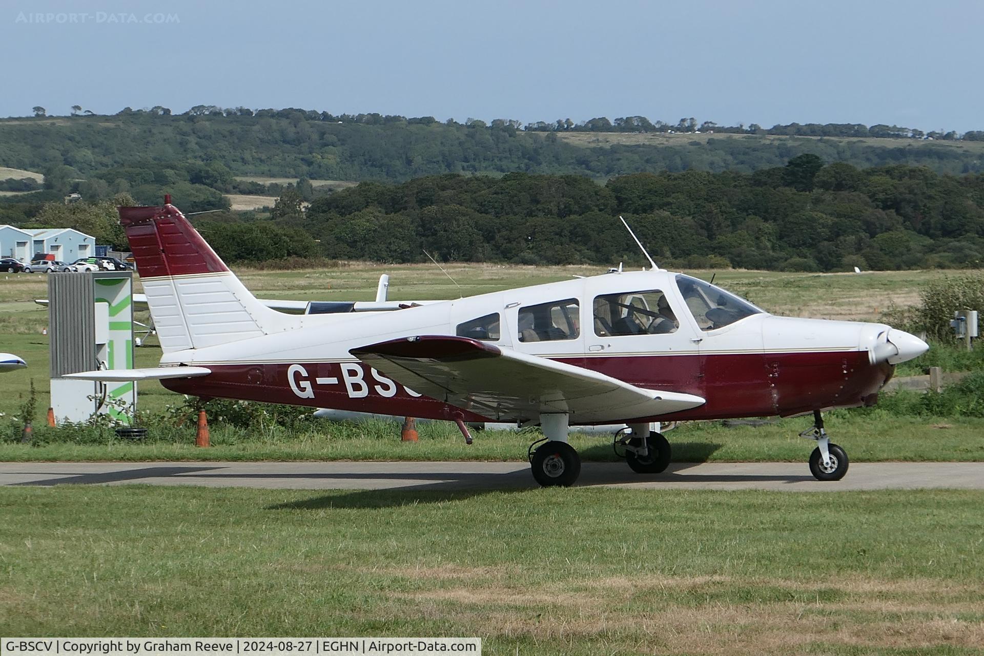 G-BSCV, 1977 Piper PA-28-161 Warrior ll C/N 28-7816135, Just landed at Sandown, Isle of Wight.