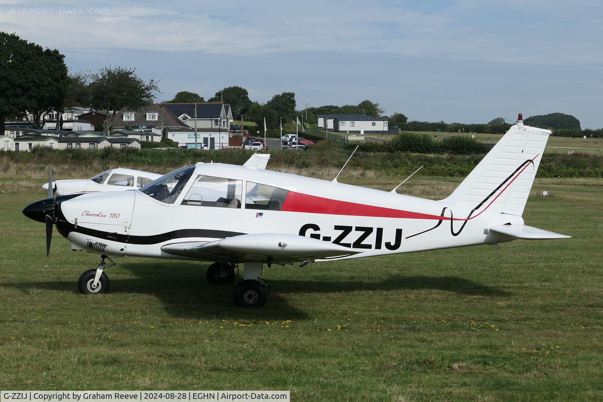 G-ZZIJ, 1966 Piper PA-28-180 Cherokee C/N 28-3639, Parked at Sandown, Isle of Wight.