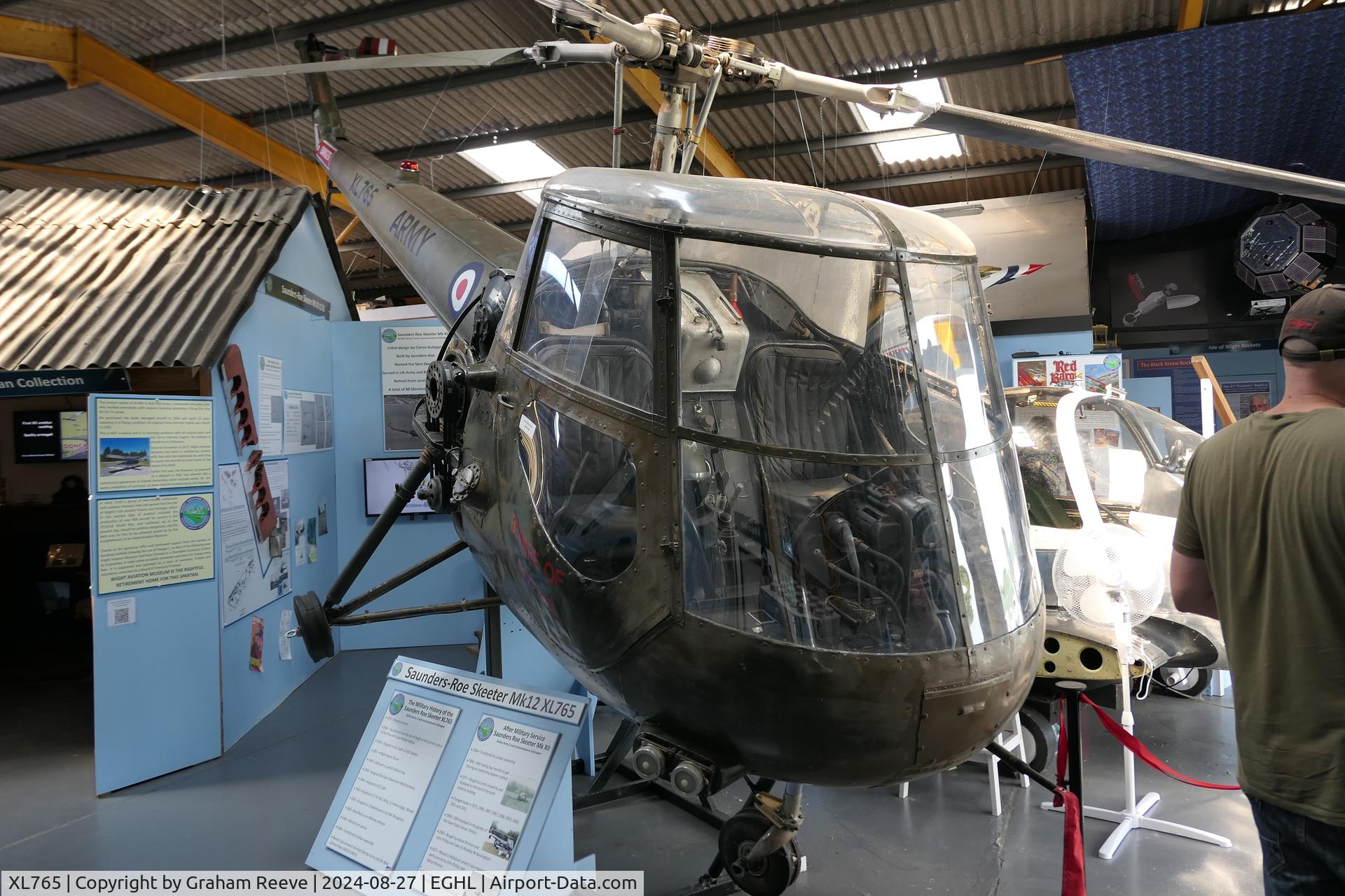 XL765, 1958 Saunders-Roe Skeeter AOP-12 C/N S2/5078, On display at the Wight Aviation Museum, Sandown.