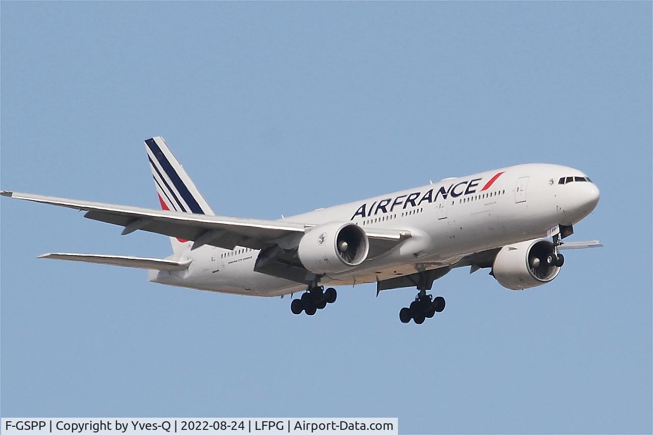 F-GSPP, 2001 Boeing 777-228/ER C/N 30615, Boeing 777-228ER, On final rwy 09L, Roissy Charles De Gaulle airport (LFPG-CDG)