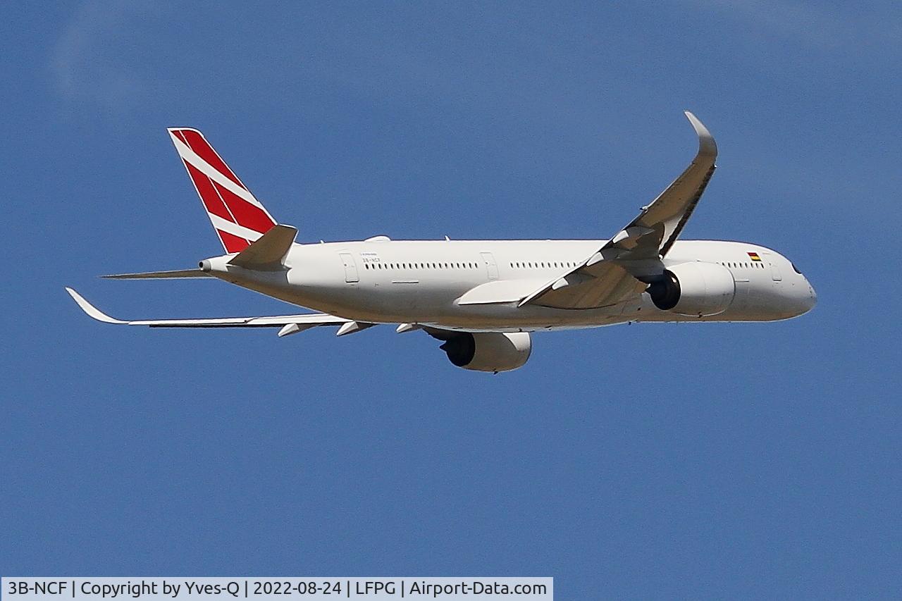 3B-NCF, 2019 Airbus A350-941 C/N 365, Airbus 350-941, Climbing from rwy 09R, Roissy Charles De Gaulle airport (LFPG-CDG)