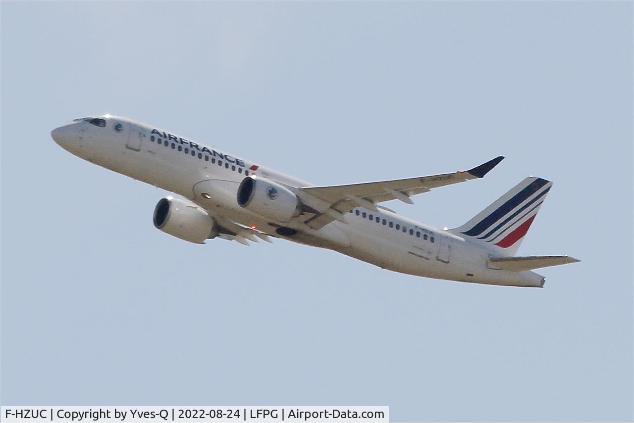 F-HZUC, 2021 Airbus A220-300 C/N 55140, Airbus A220-300, Take off rwy 08L, Roissy Charles De Gaulle airport (LFPG-CDG)