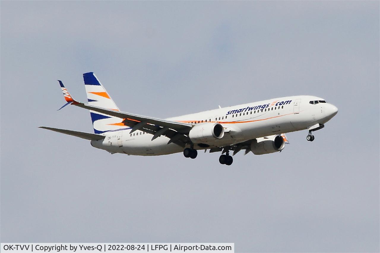 OK-TVV, 2012 Boeing 737-86N C/N 38027, Boeing 737-86N, On final rwy 09L, Roissy Charles De Gaulle airport (LFPG-CDG)