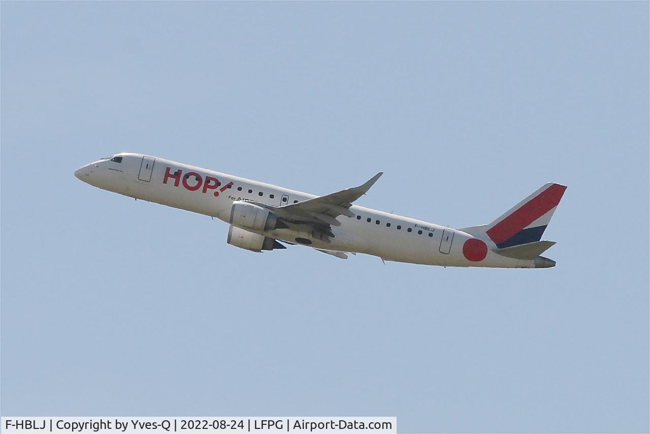 F-HBLJ, 2009 Embraer 190LR (ERJ-190-100LR) C/N 19000133, Embraer 190LR, Climbing from rwy 08L, Roissy Charles De Gaulle airport (LFPG-CDG)