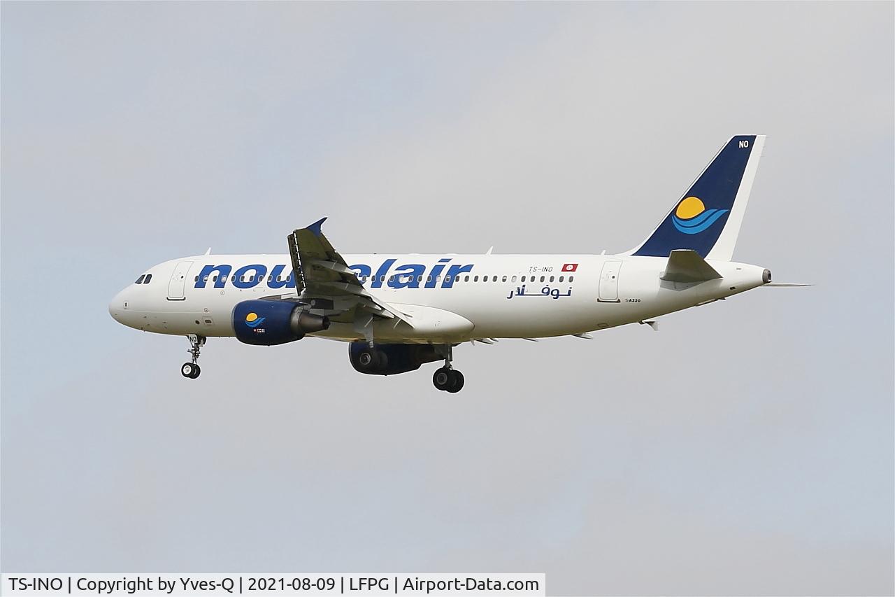 TS-INO, 2008 Airbus A320-214 C/N 3480, Airbus A320-214, On final rwy 26L, Roissy Charles De Gaulle airport (LFPG-CDG)