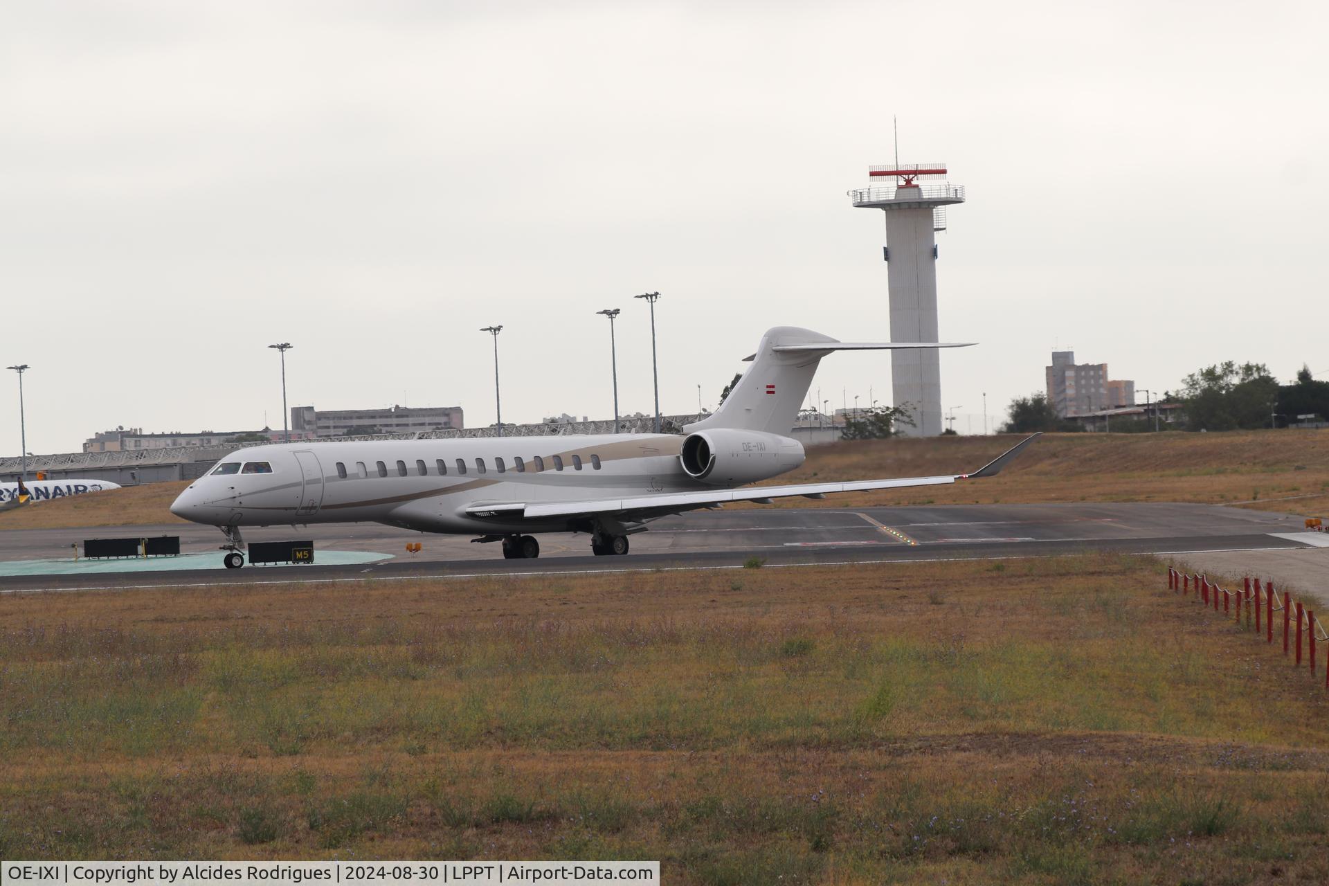 OE-IXI, BOMBARDIER BD-700-GLOBAL-7500 C/N 70098, OE-IXI leaves LISBOA_LPPT