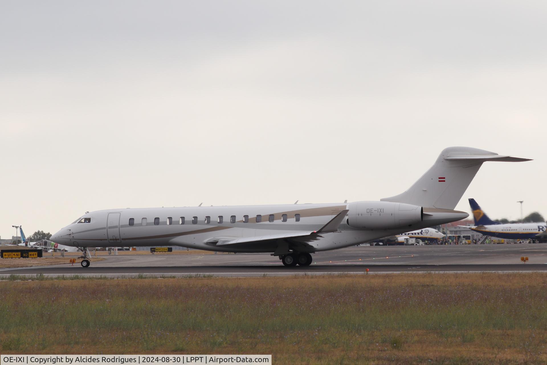 OE-IXI, BOMBARDIER BD-700-GLOBAL-7500 C/N 70098, OE-IXI leaves LISBOA_LPPT