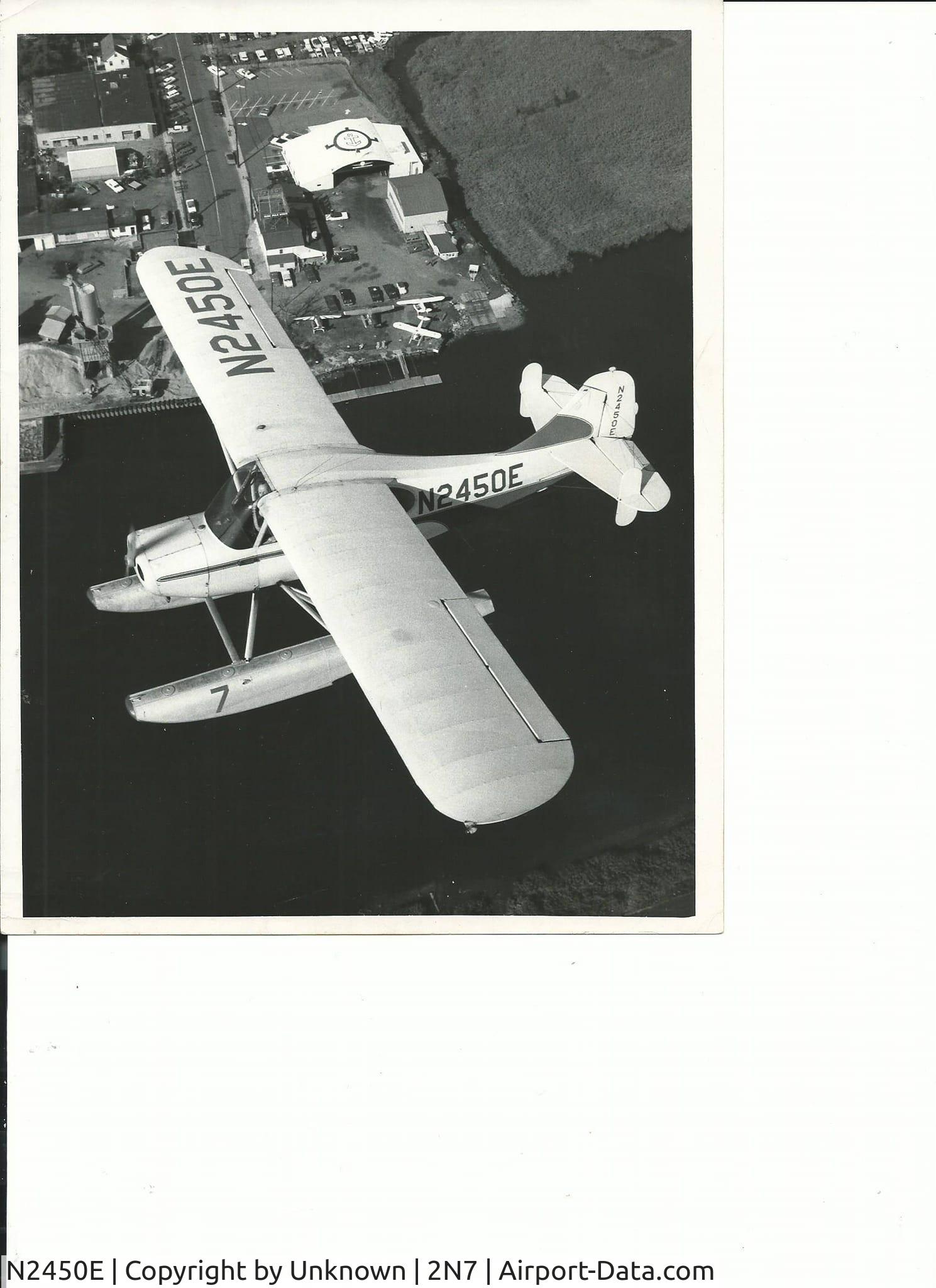 N2450E, 1946 Aeronca S7CCM C/N 7AC-6030, Above the Little Ferry Seaplane Base