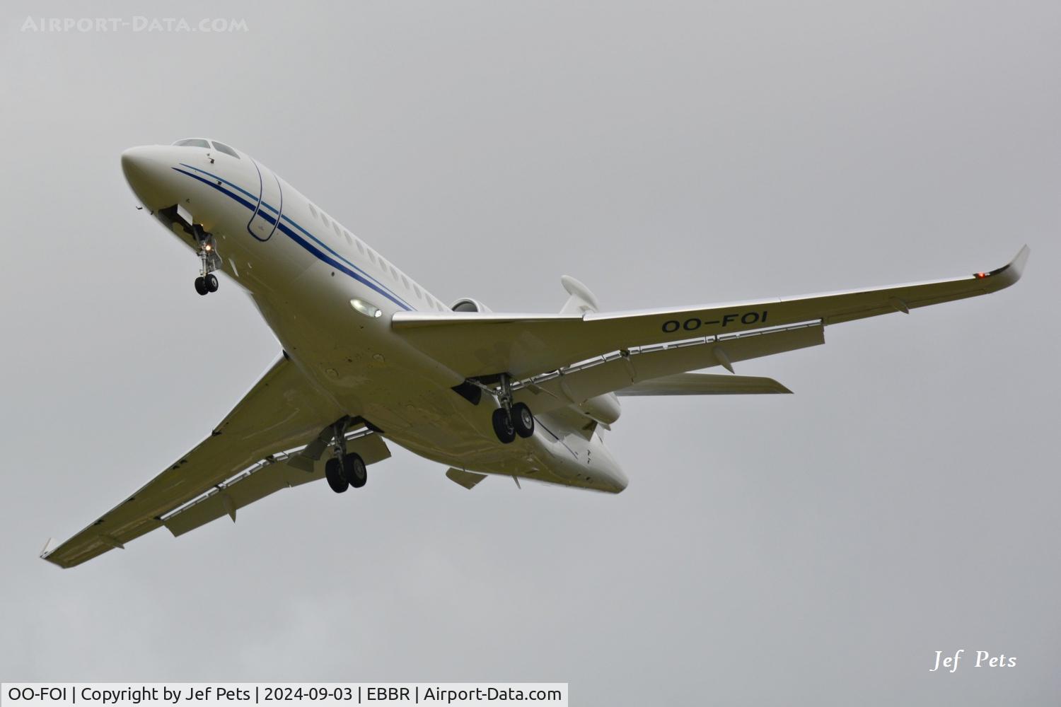 OO-FOI, 2024 Dassault Falcon 8X C/N 506, Landing at Brussels Airport.
