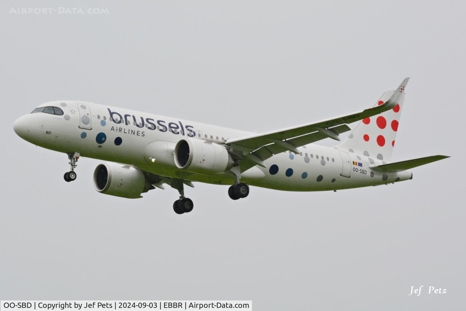 OO-SBD, 2024 Airbus A320-251N C/N 12054, On final at Brussels Airport.