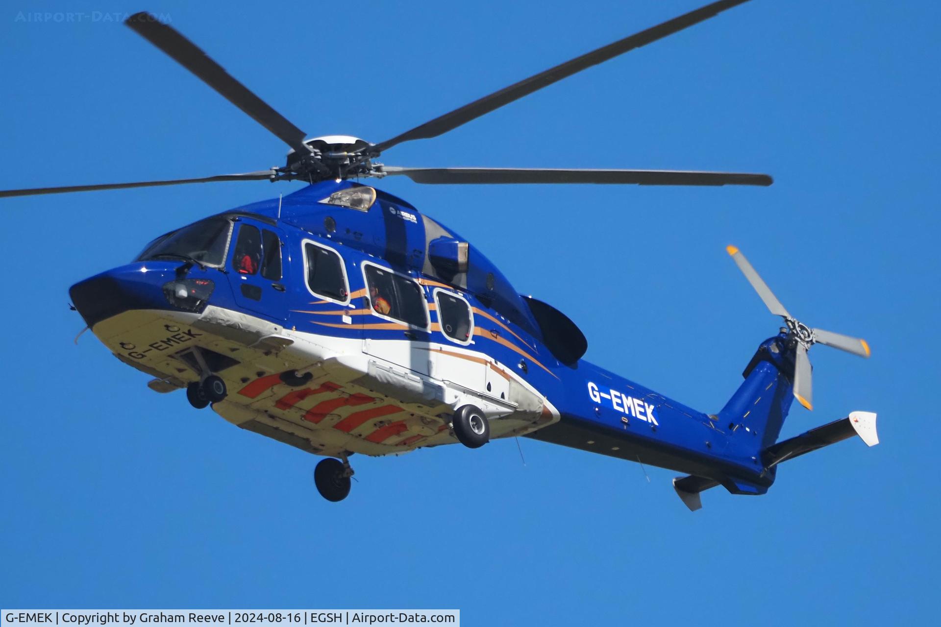 G-EMEK, 2016 Airbus Helicopters EC 175B C/N 5022, Landing at Norwich.