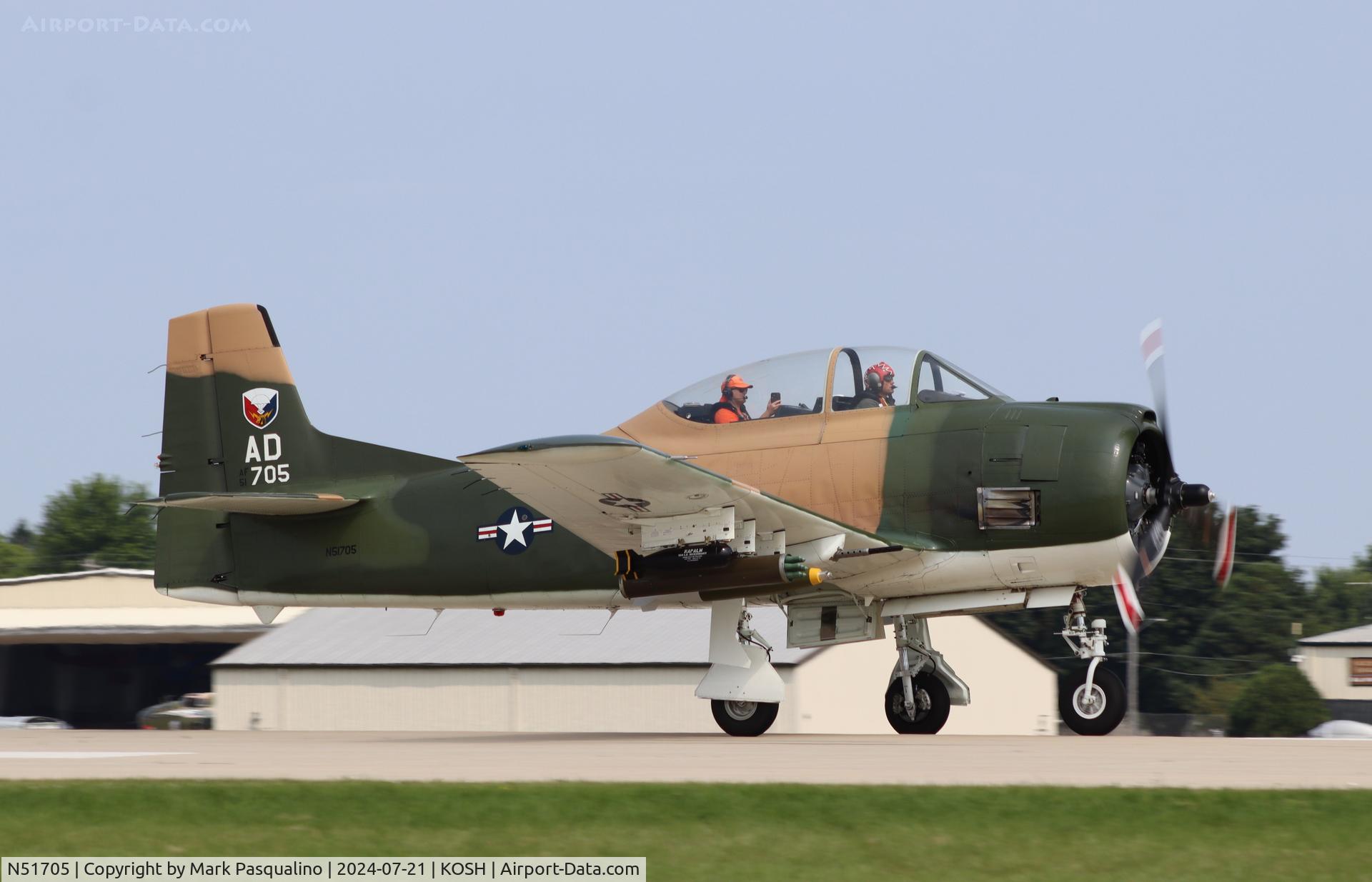 N51705, 1951 North American T-28A Trojan C/N 174-243, North American T-28D