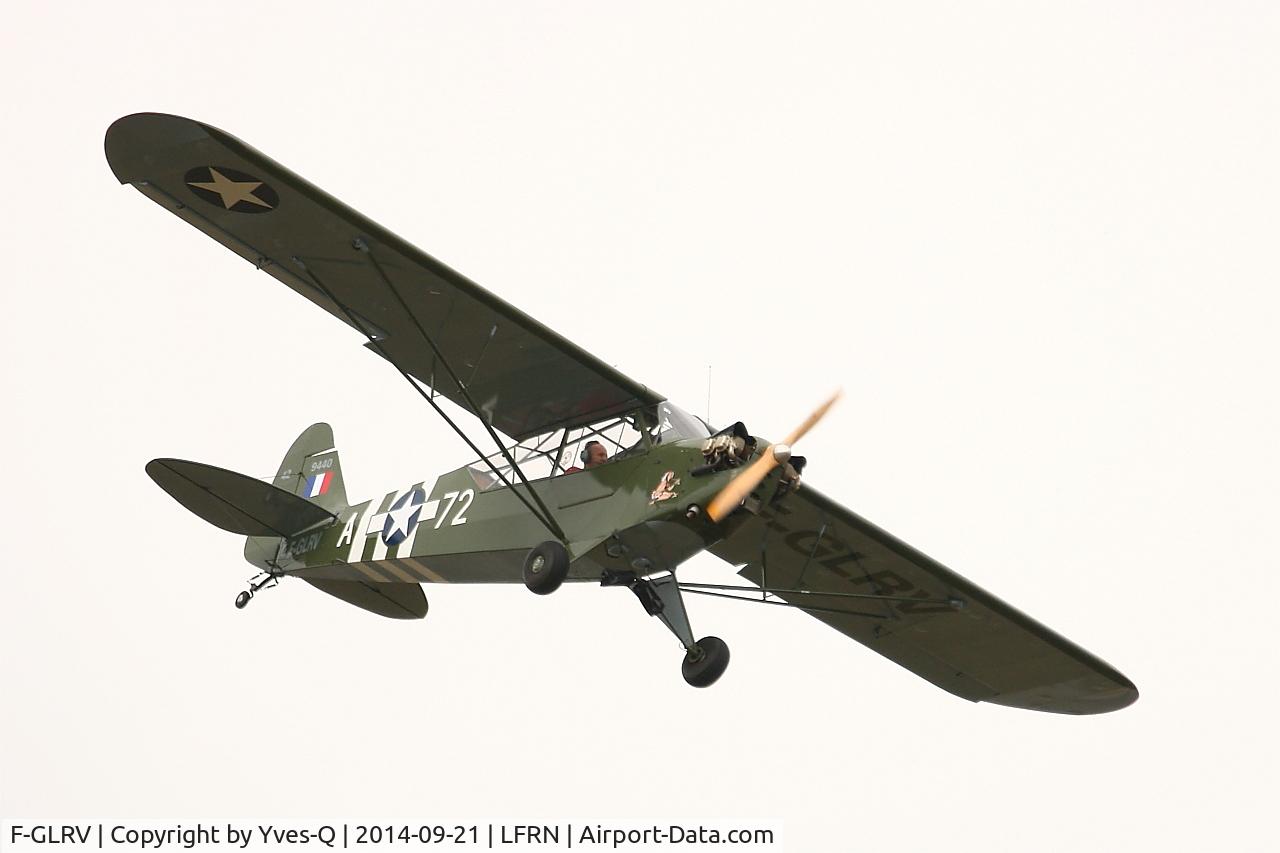 F-GLRV, Piper L-4B Grasshopper C/N 9440, Piper J3C-65, On display, Rennes-St Jacques airport (LFRN-RNS)
