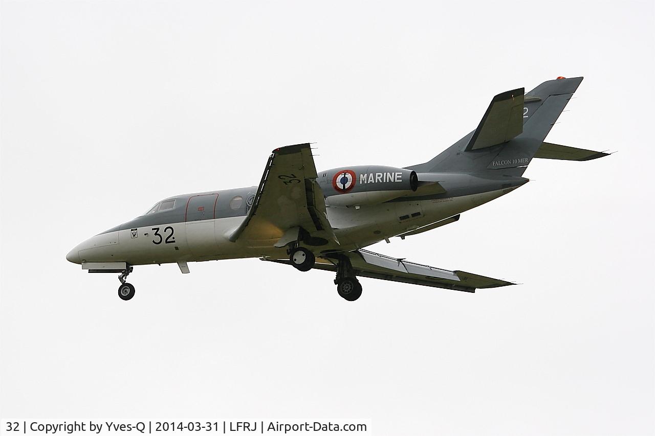 32, 1974 Dassault Falcon 10MER C/N 32, Dassault Falcon 10 Mer, Landivisiau Naval Air Ba