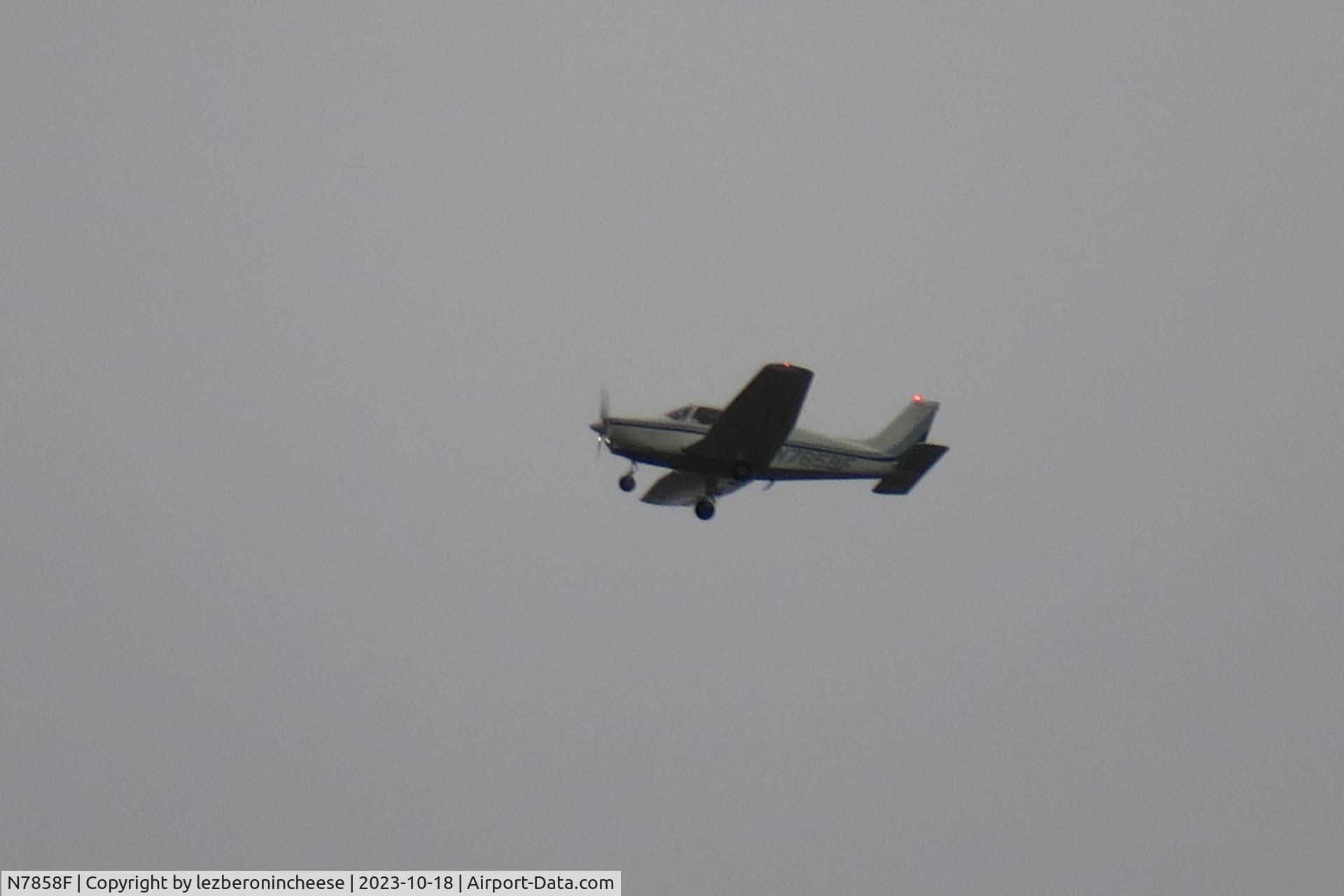 N7858F, 1966 Cessna 150F C/N 15063958, 600m equivalent powershot lens captured this Cessna during flight above Ames, Iowa