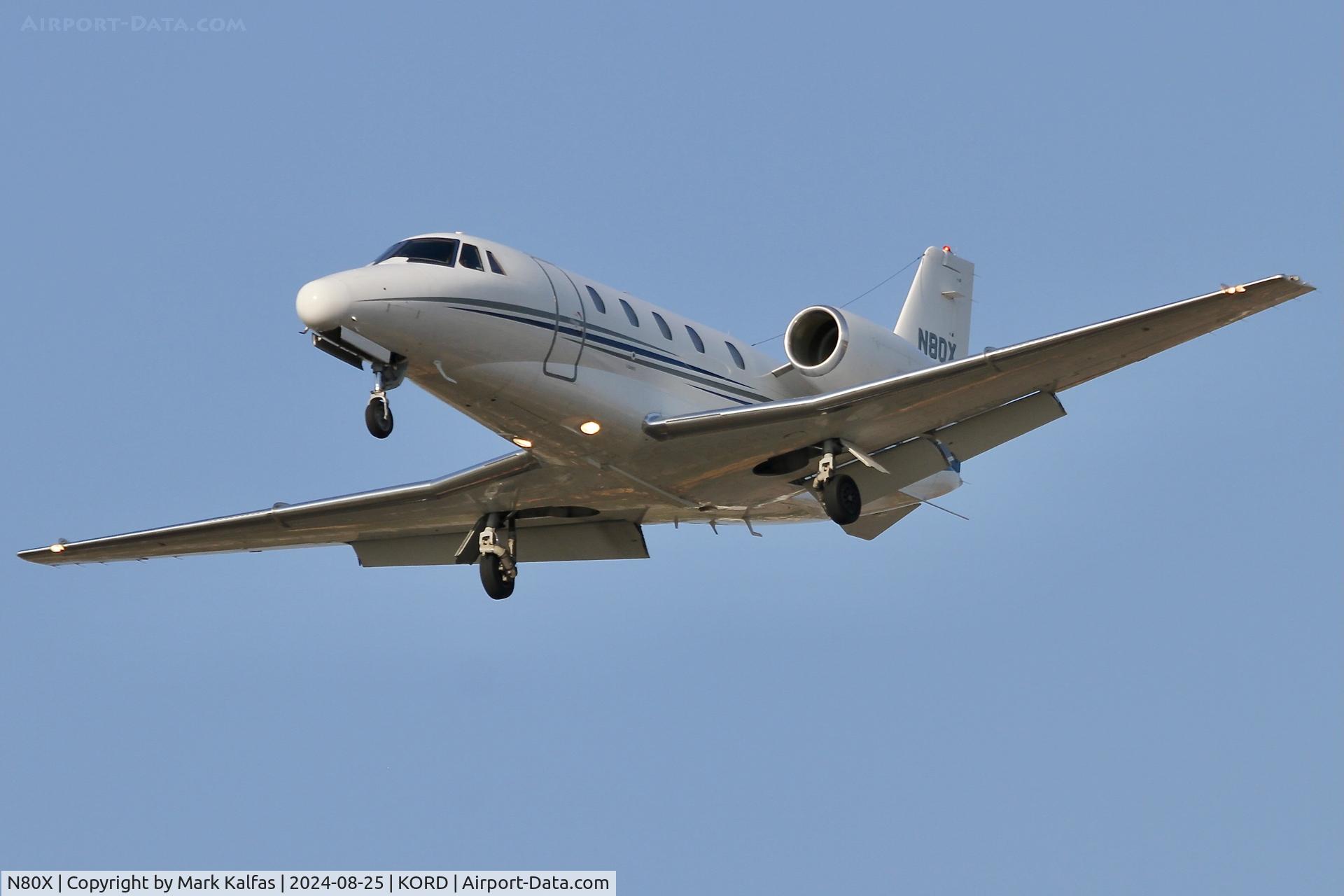 N80X, 1999 Cessna 560XL C/N 560-5054, C56X AirXL LLC Cessna Citation Excel/XLS KMQJ-KORD, arriving on 28C KORD
