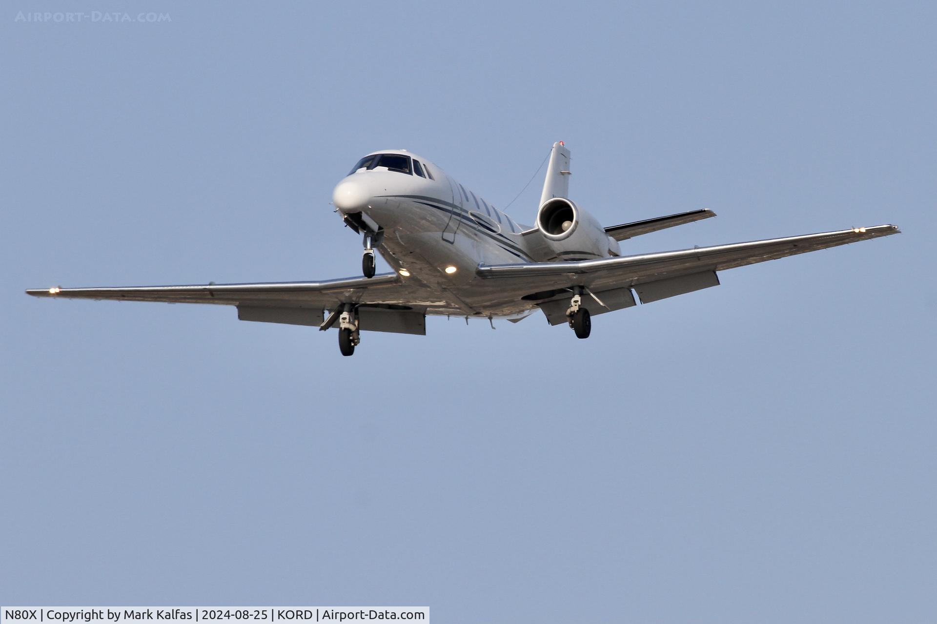 N80X, 1999 Cessna 560XL C/N 560-5054, C56X AirXL LLC Cessna Citation Excel/XLS KMQJ-KORD, arriving on 28C KORD