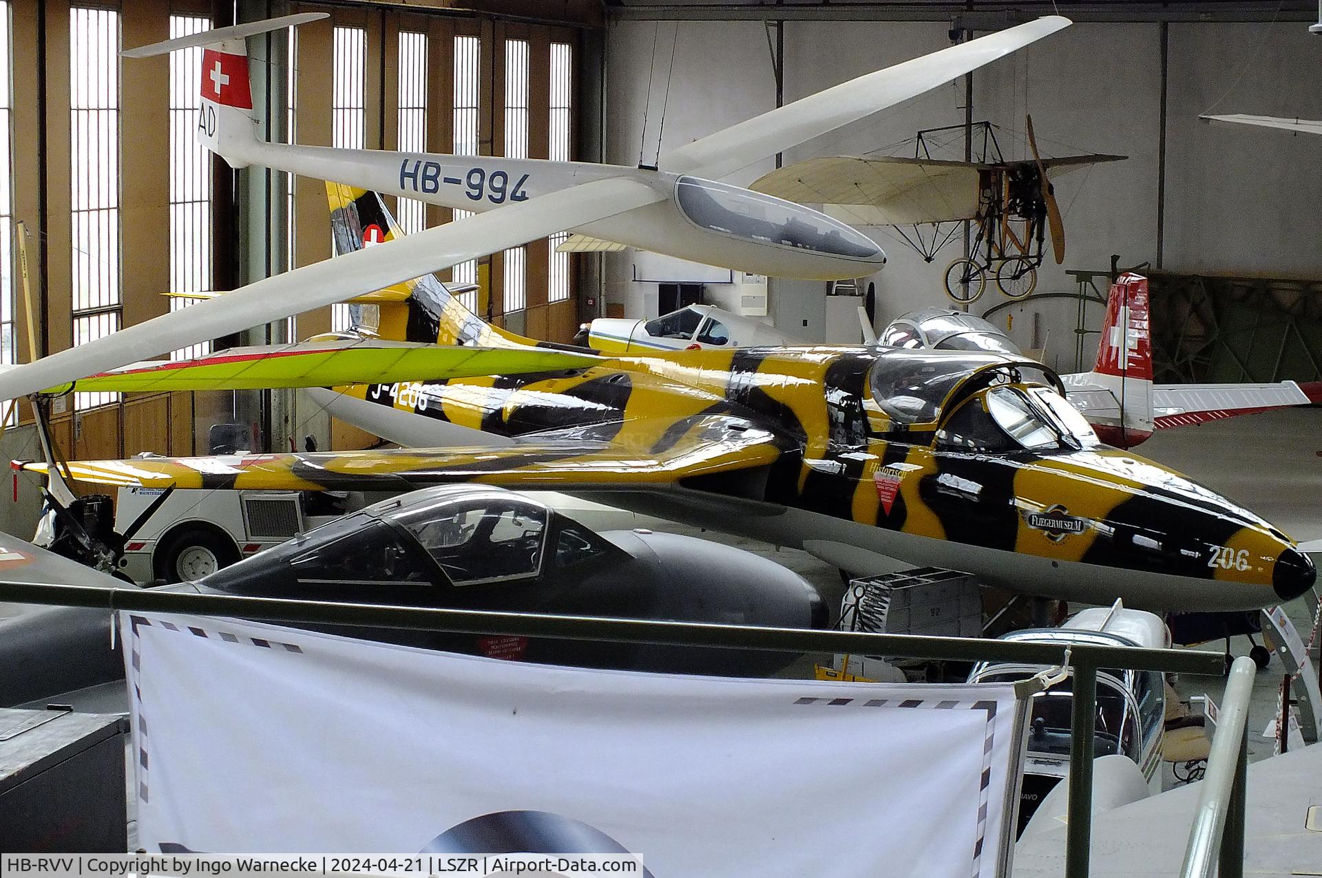 HB-RVV, 1968 Hawker Hunter T.68 C/N 41H-670841, Hawker Hunter T68 at the FFA-Museum, Altenrhein
