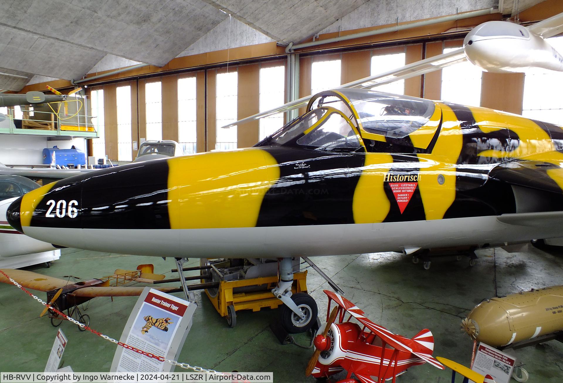 HB-RVV, 1968 Hawker Hunter T.68 C/N 41H-670841, Hawker Hunter T68 at the FFA-Museum, Altenrhein